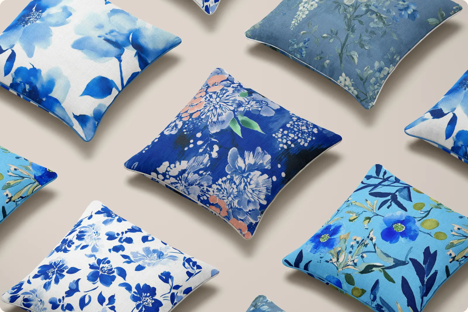 Blue flowers: A curated collection of 50 original blue flowers seamless patterns. - 10