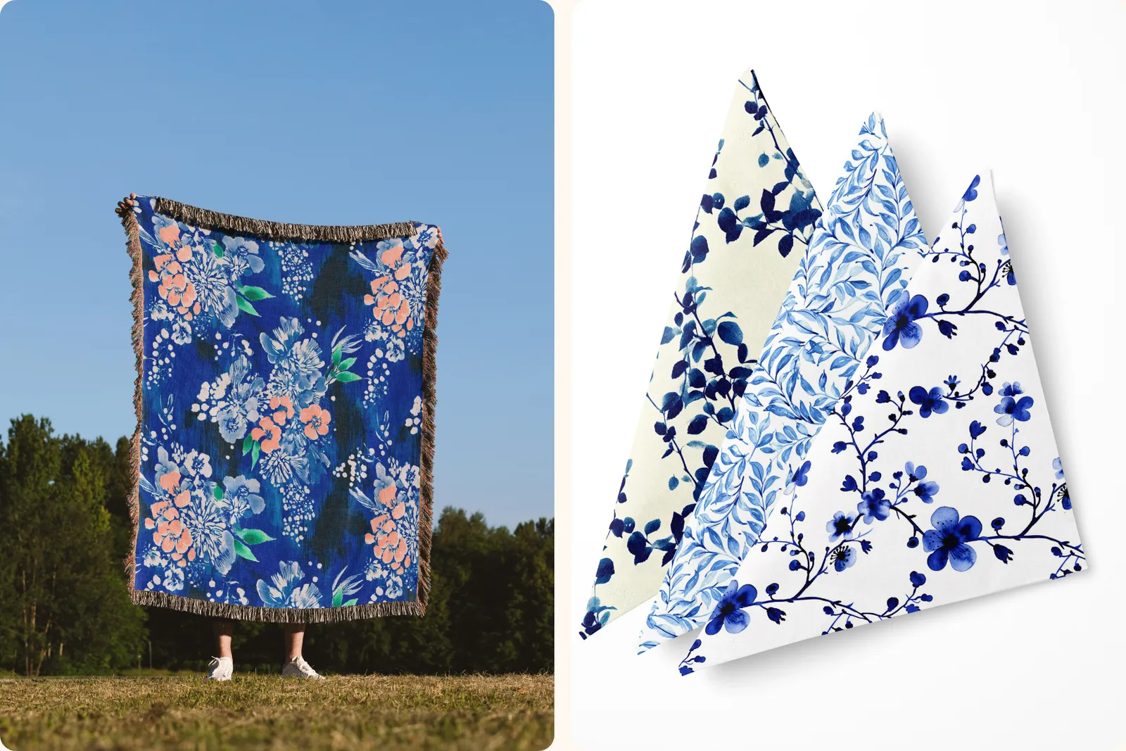 Blue flowers: A curated collection of 50 original blue flowers seamless patterns. - 14