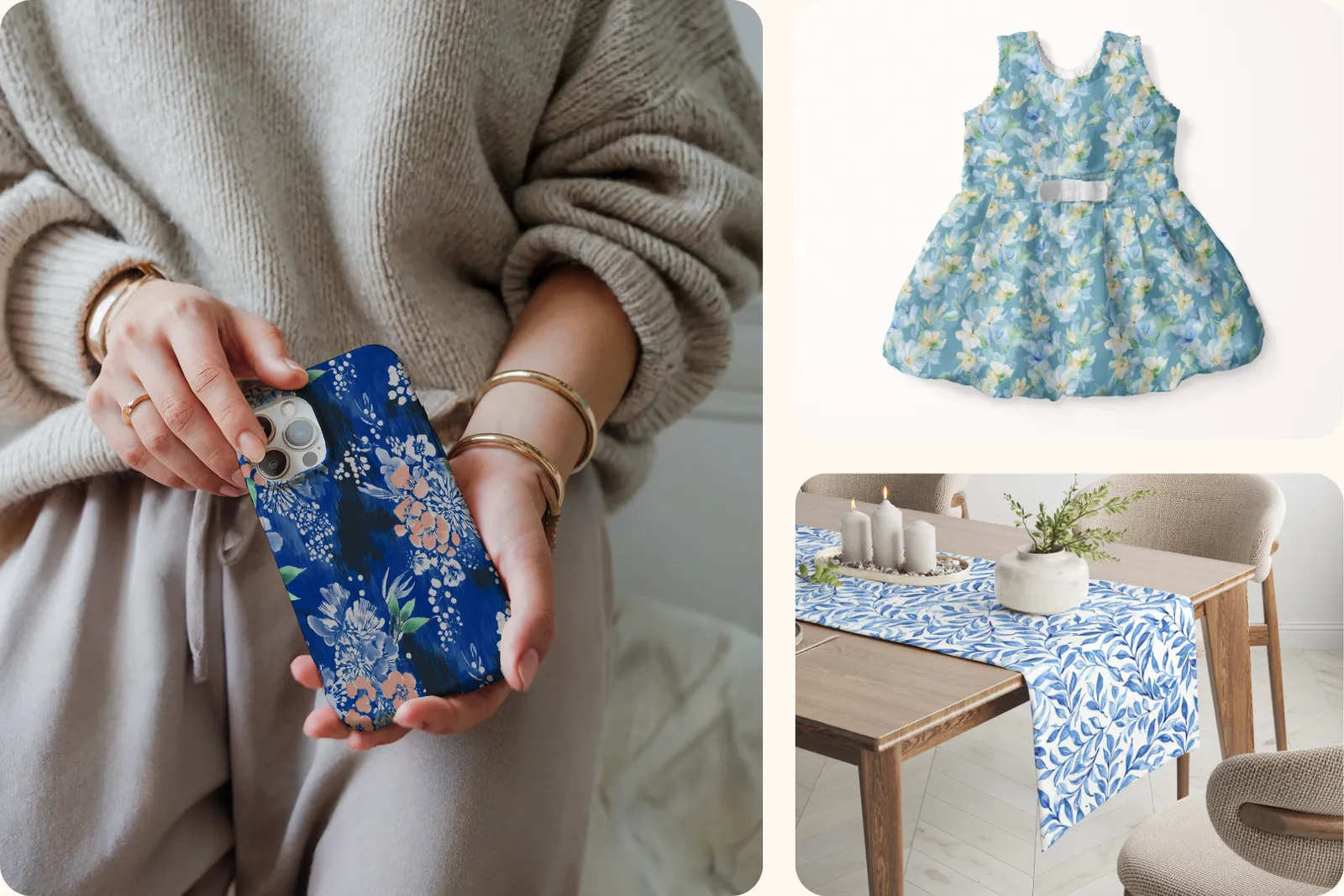 Blue flowers: A curated collection of 50 original blue flowers seamless patterns. - 6