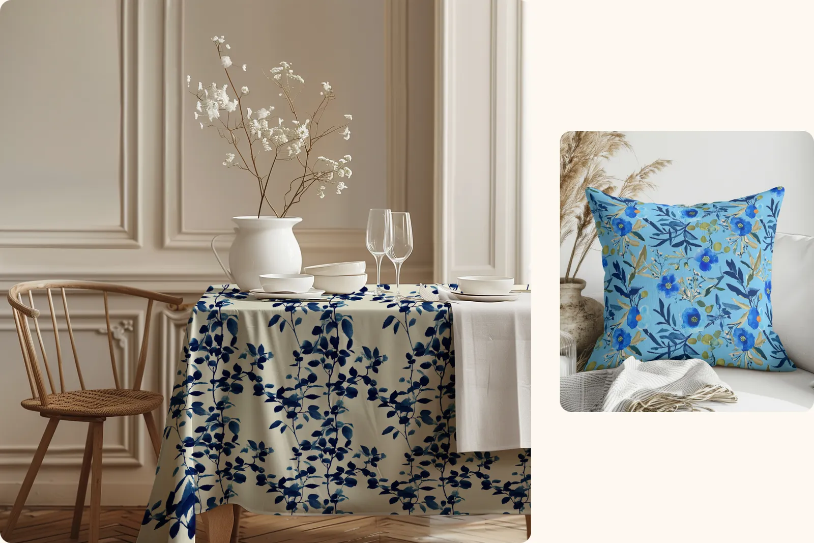 Blue flowers: A curated collection of 50 original blue flowers seamless patterns. - 7