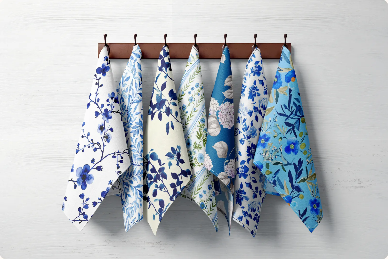 Blue flowers: A curated collection of 50 original blue flowers seamless patterns. - 9