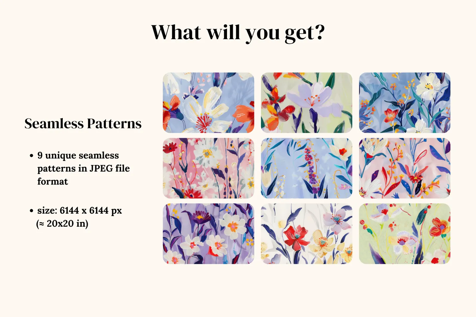 Dancing Flowers: A curated collection of 9 original dancing flowers seamless patterns. - 2
