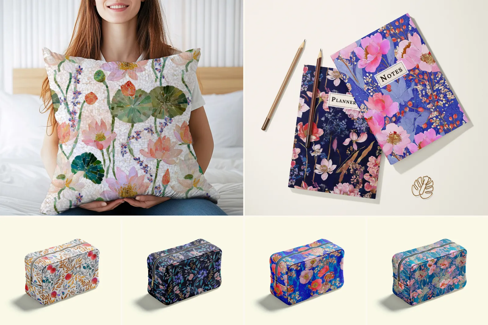 Mosaic Flowers: A curated collection of 20 original mosaic flowers seamless patterns. - 5