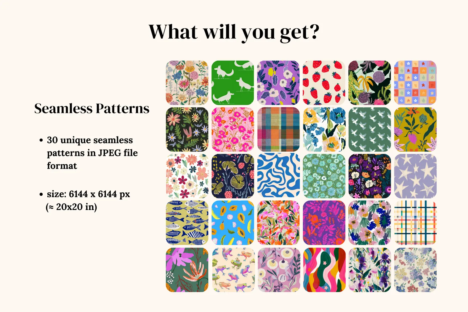 Funky Set: Fun and vibrant seamless patterns with bold, playful designs. - 2