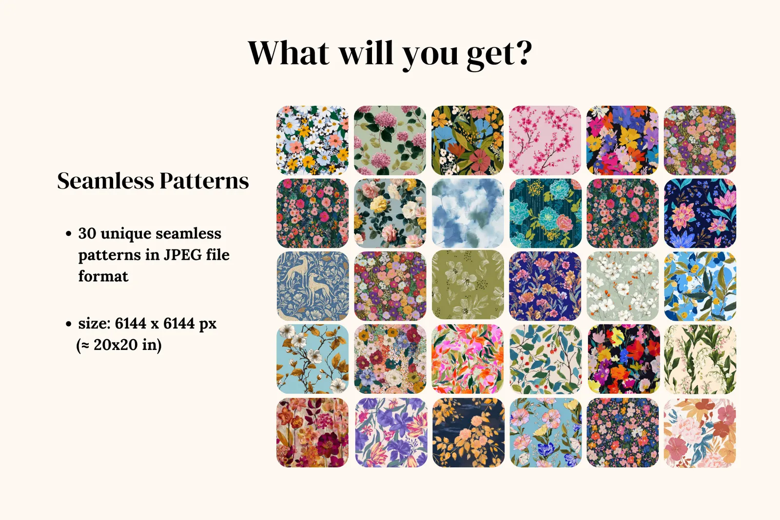 Clementine Floral Set: Beautiful floral patterns with elegant botanical designs. - 2
