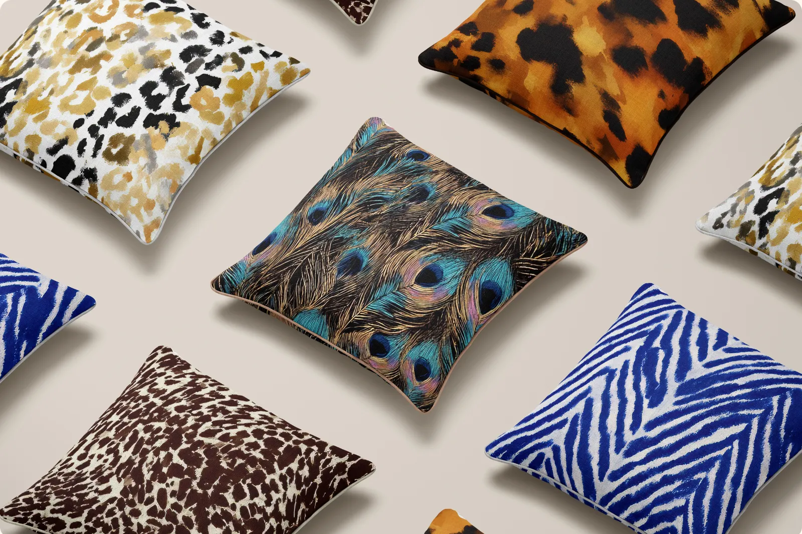 Animal Abstract Set - part 3: A bold collection of abstract animal-inspired seamless patterns with leopard, cheetah, snake, and deer prints. - 14
