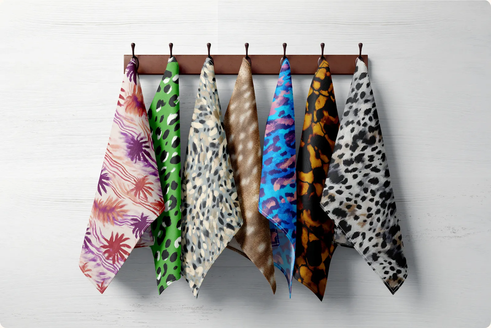 Animal Abstract Set - part 3: A bold collection of abstract animal-inspired seamless patterns with leopard, cheetah, snake, and deer prints. - 16