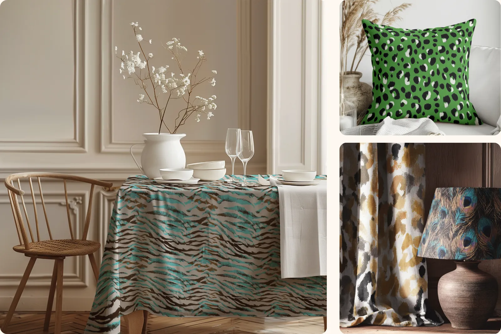 Animal Abstract Set - part 3: A bold collection of abstract animal-inspired seamless patterns with leopard, cheetah, snake, and deer prints. - 7