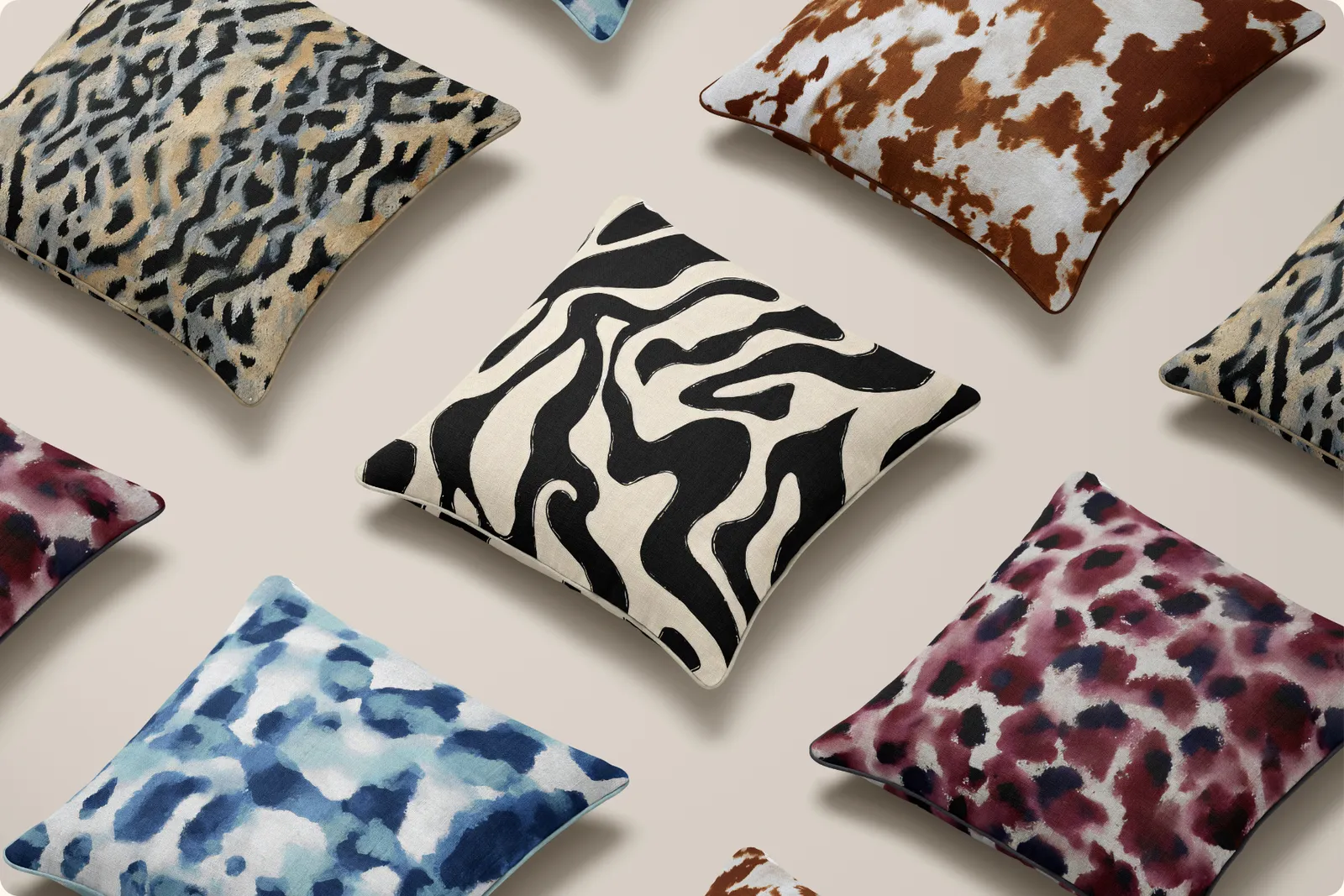 Animal Abstract Set - part 3: A bold collection of abstract animal-inspired seamless patterns with leopard, cheetah, snake, and deer prints. - 9