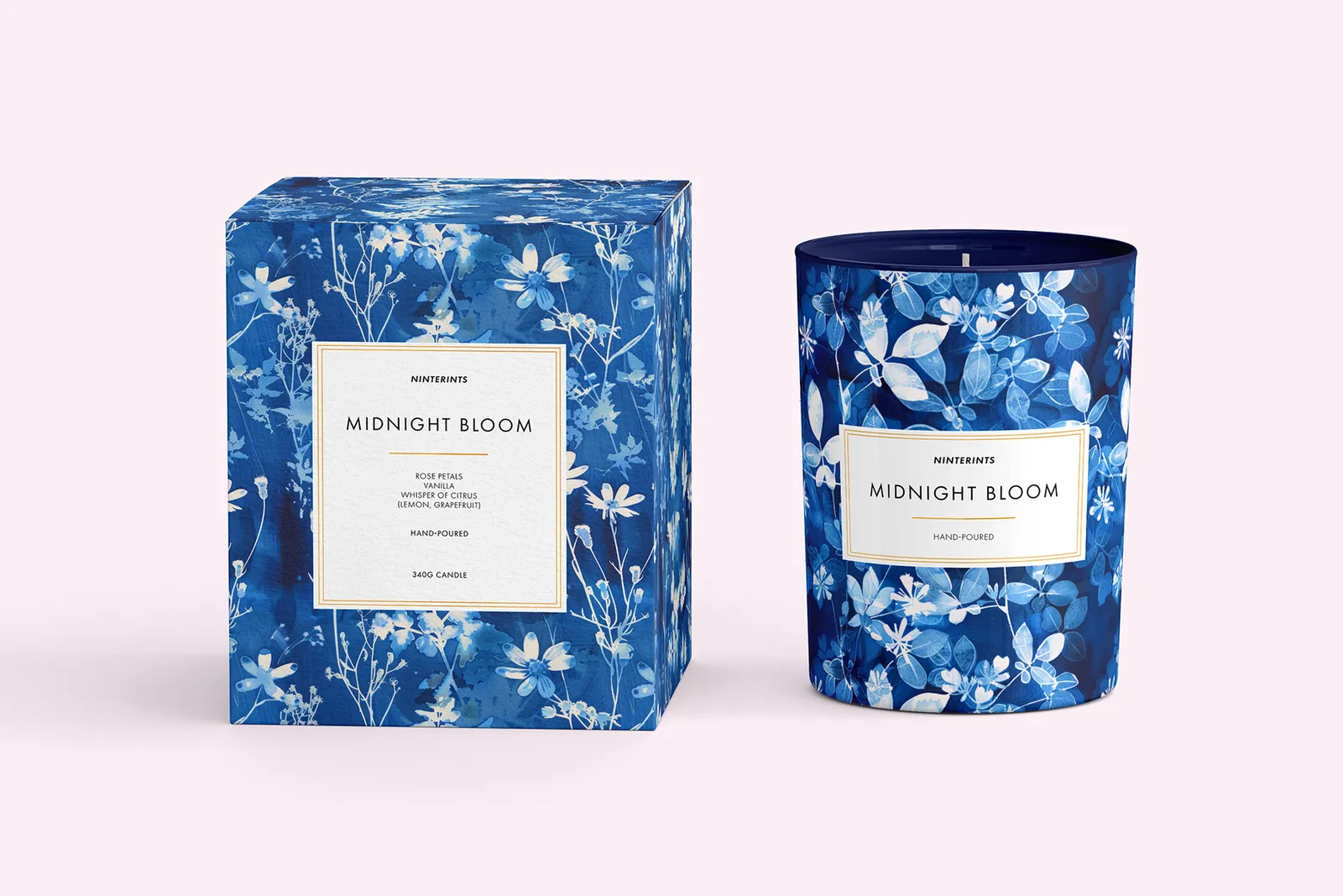 Cyanotype Floral Set - Part 3: A set of 6 original cyanotype-inspired seamless patterns in deep blue botanical tones. - 17