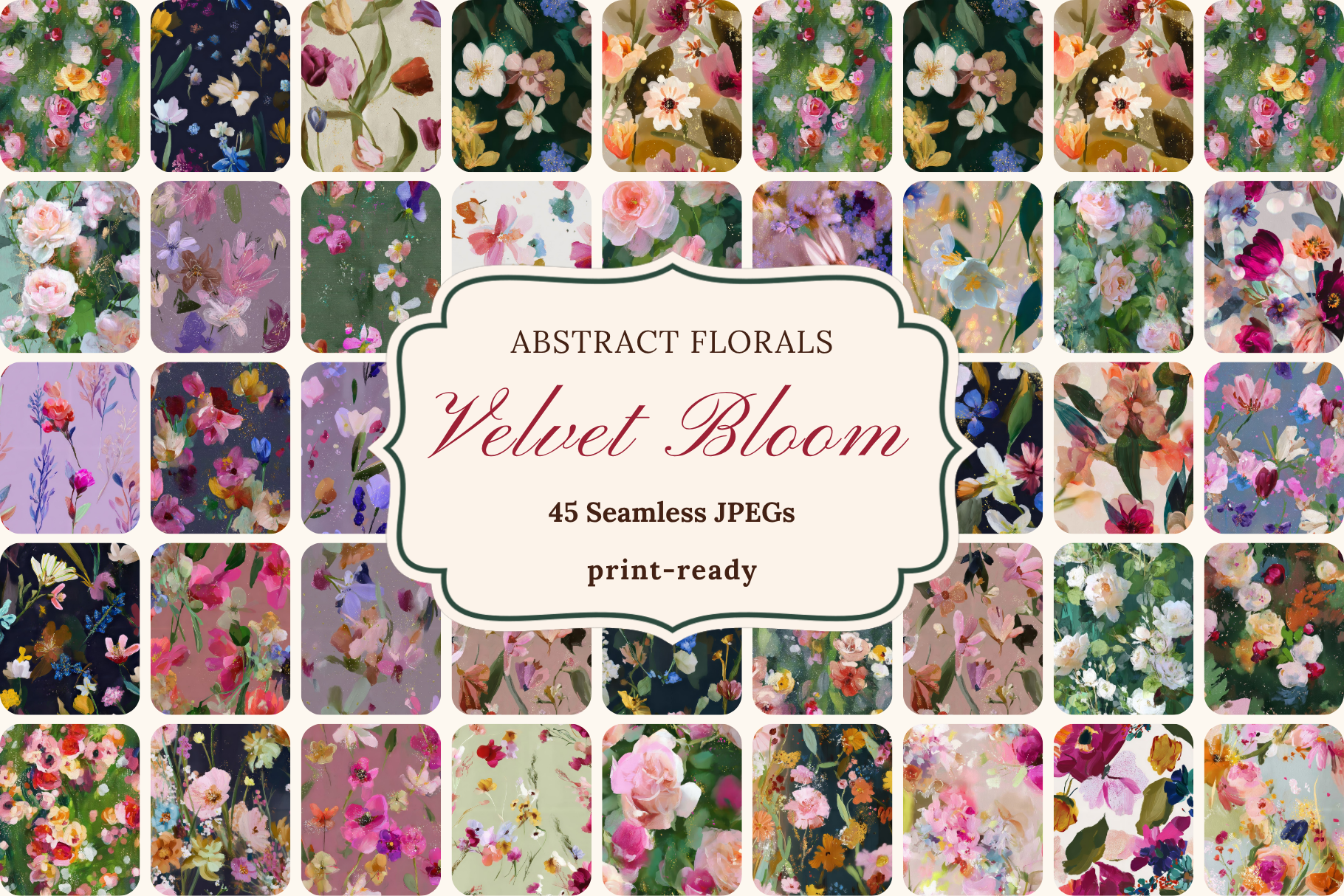 Velvet Bloom - Abstract Blooming Florals