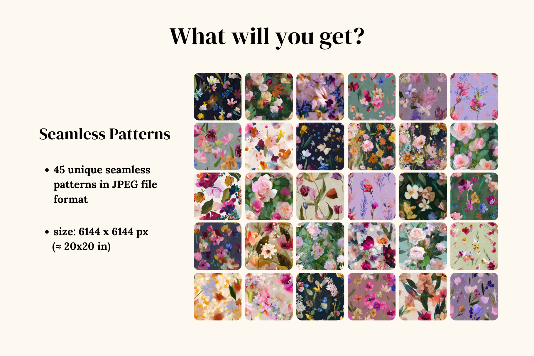 Velvet Bloom - Abstract Blooming Florals: A bold, painterly collection of 45 seamless patterns, made for designers who want color and life in every tile. - image 2