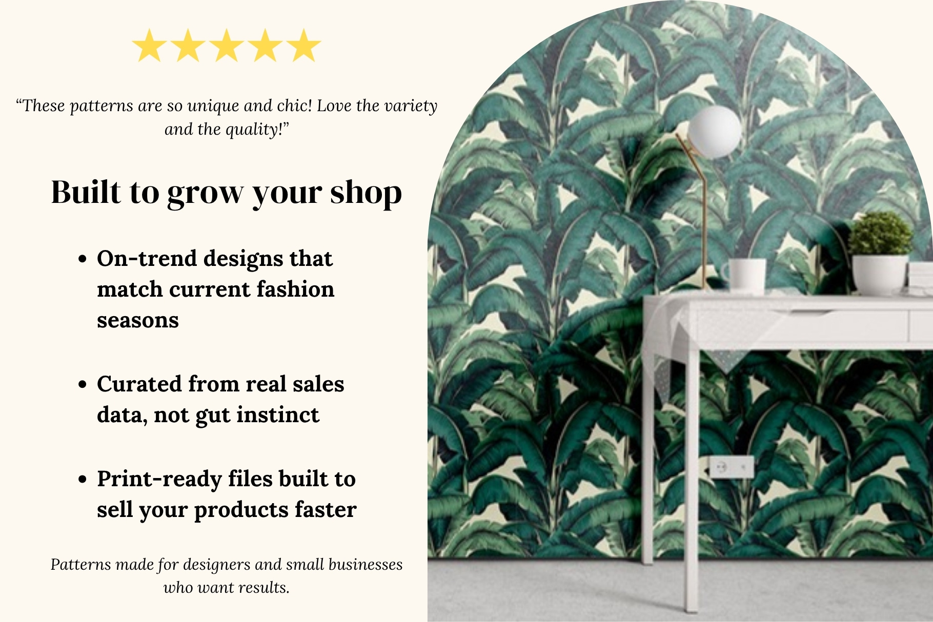 Tropical Paradise: A set of 6 lush tropical seamless patterns featuring banana leaves, bird of paradise, and exotic florals in rich greens and warm botanical tones. - 5