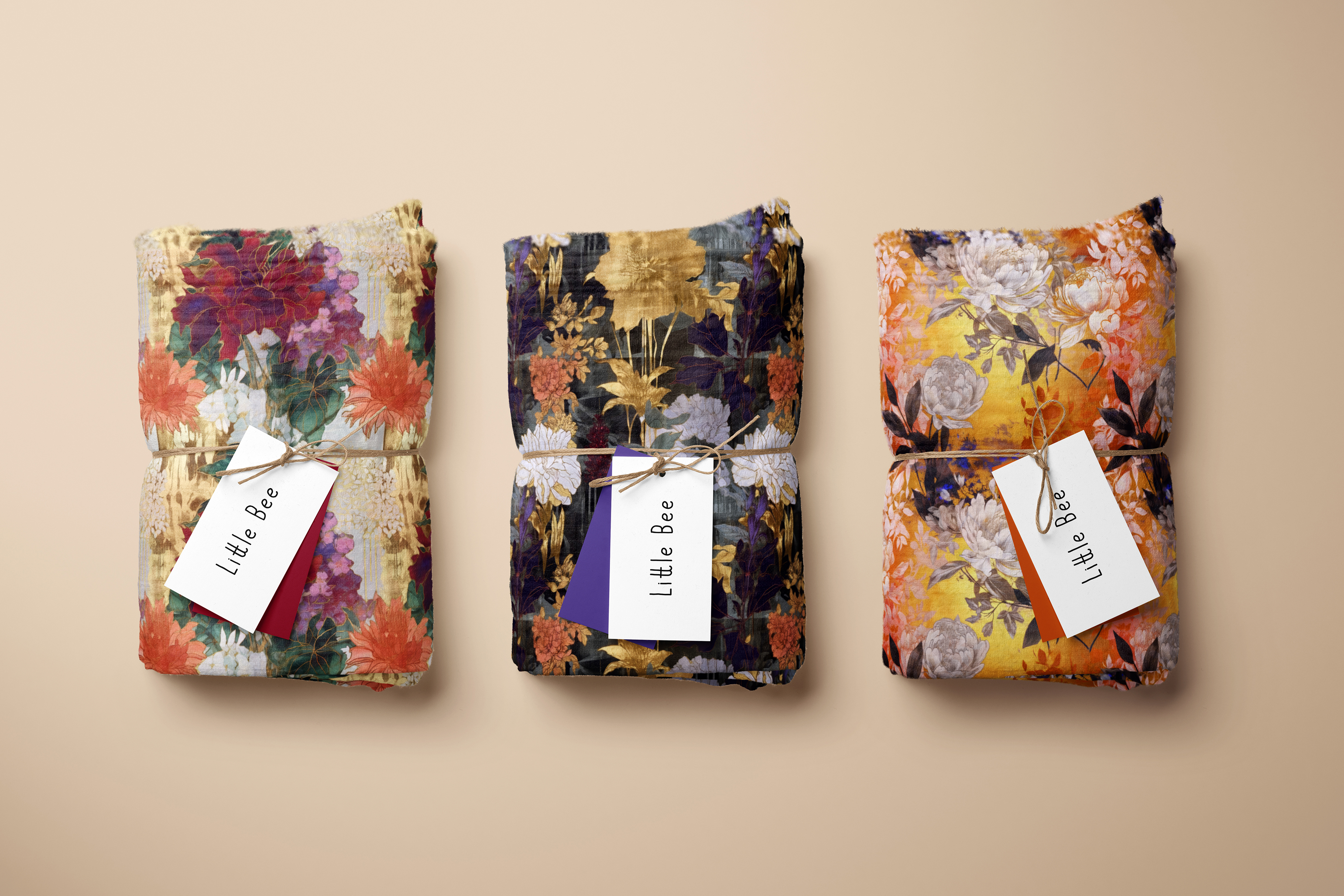 Floral Collage Set: A maximalist collection of 10 seamless floral collage patterns in moody jewel tones with gilded gold accents. - 9