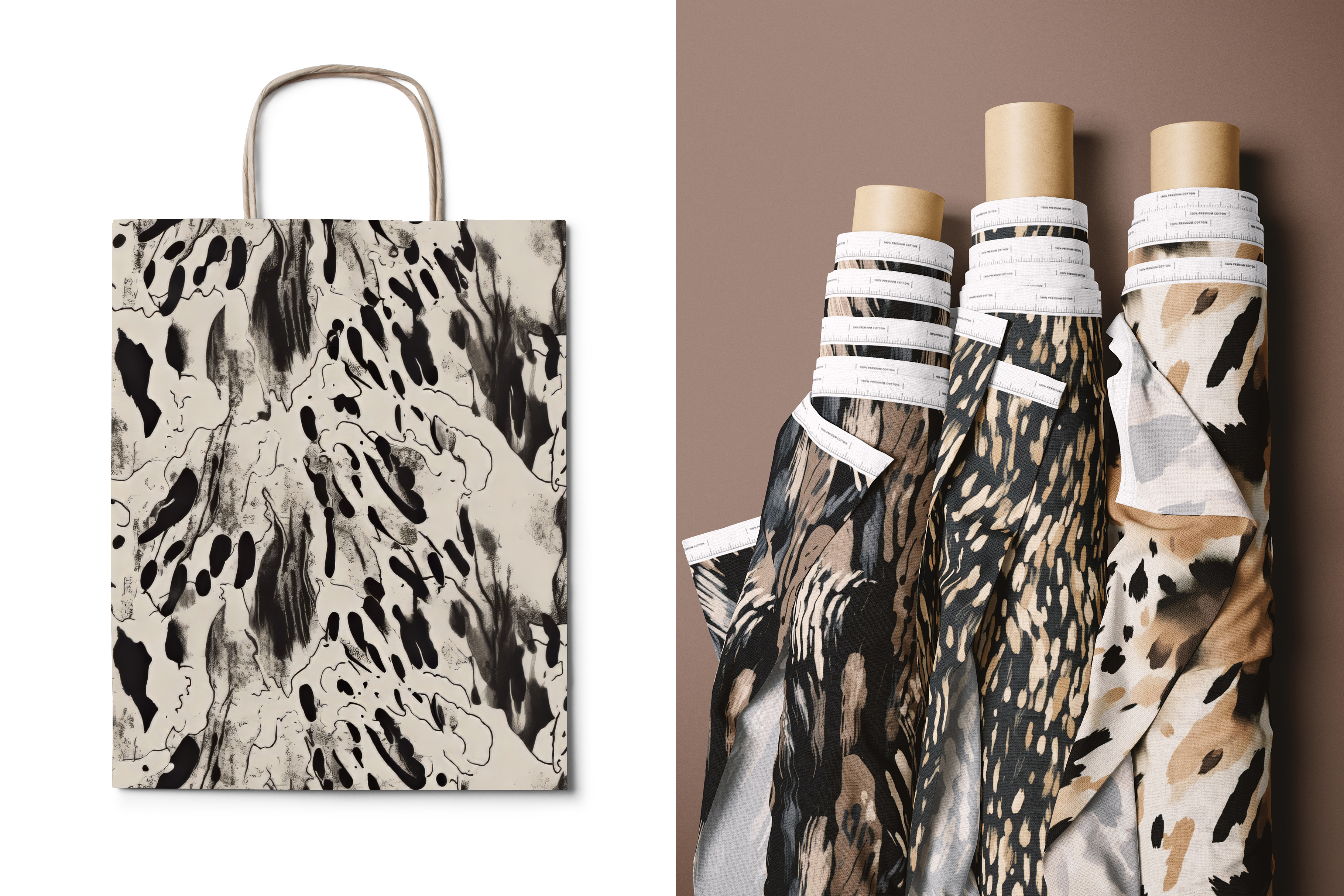 Animal Abstract Set - part 2: A neutral, modern collection of 16 abstract animal print seamless patterns: leopard, cheetah, cowhide, zebra, snake skin, and more, in a timeless palette of cre - 15