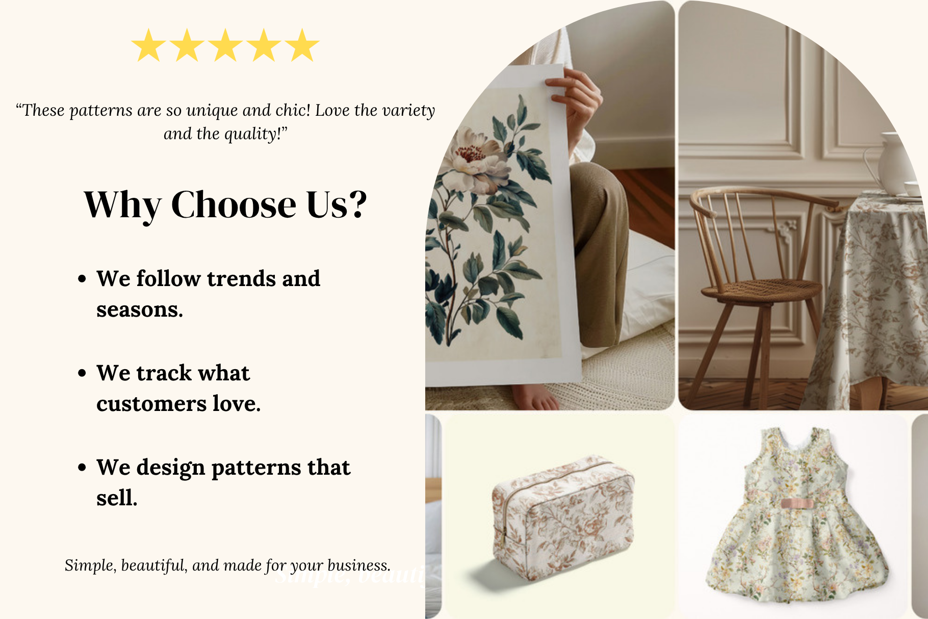 Elegant Beige Botanical Set: A soft, neutral collection of 6 elegant beige botanical seamless patterns in a vintage, antique-inspired style. - 3