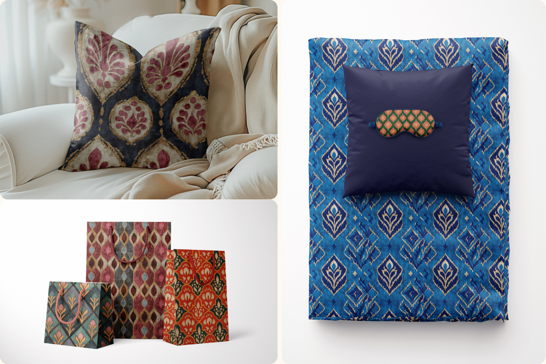 Indian Block Print Set: A curated collection of 12 original indian block print set seamless patterns. - 11