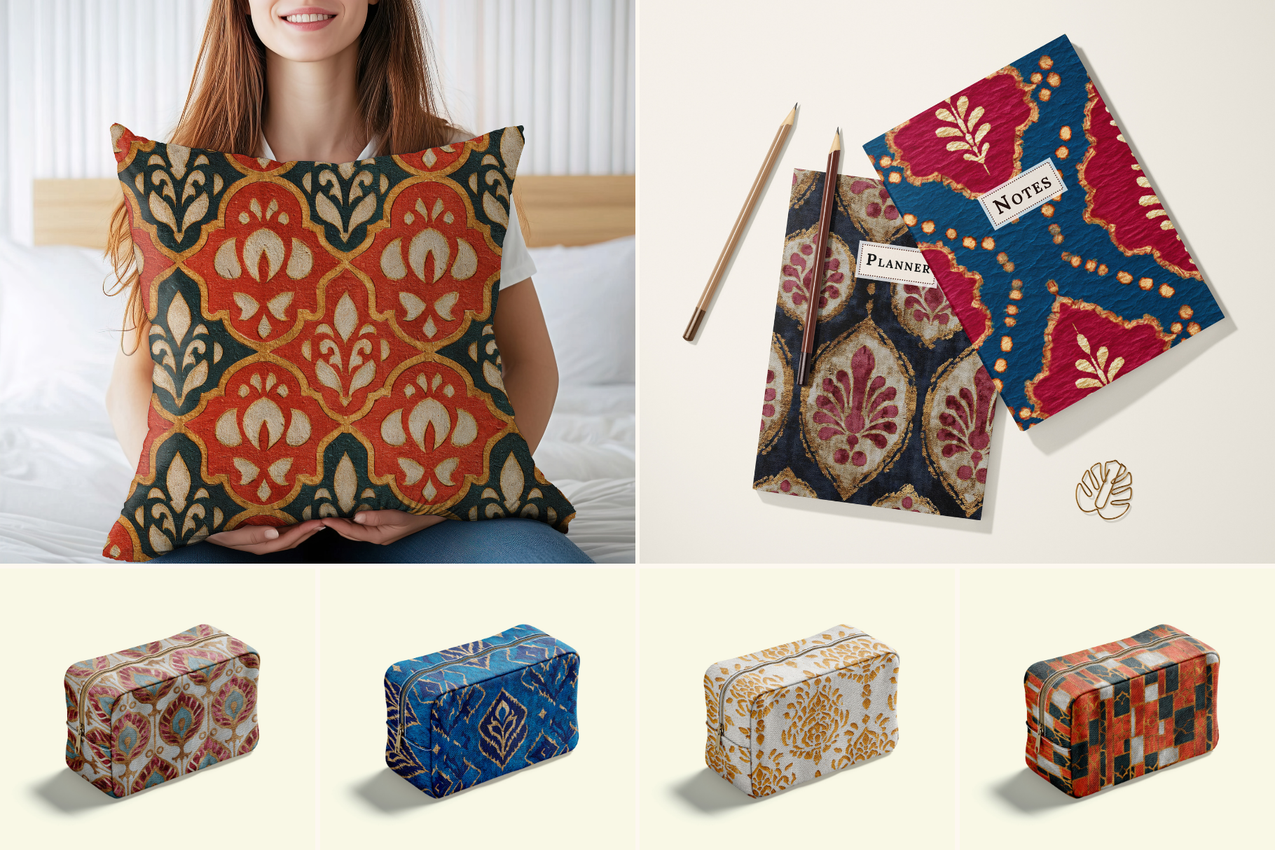 Indian Block Print Set: A curated collection of 12 original indian block print set seamless patterns. - 8