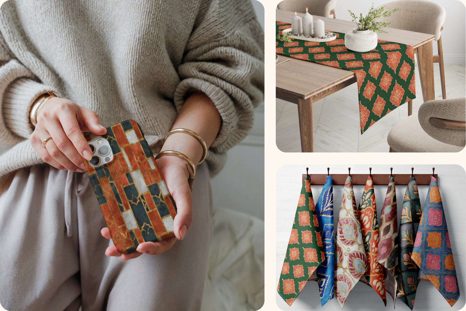 Indian Block Print Set: A curated collection of 12 original indian block print set seamless patterns. - 9