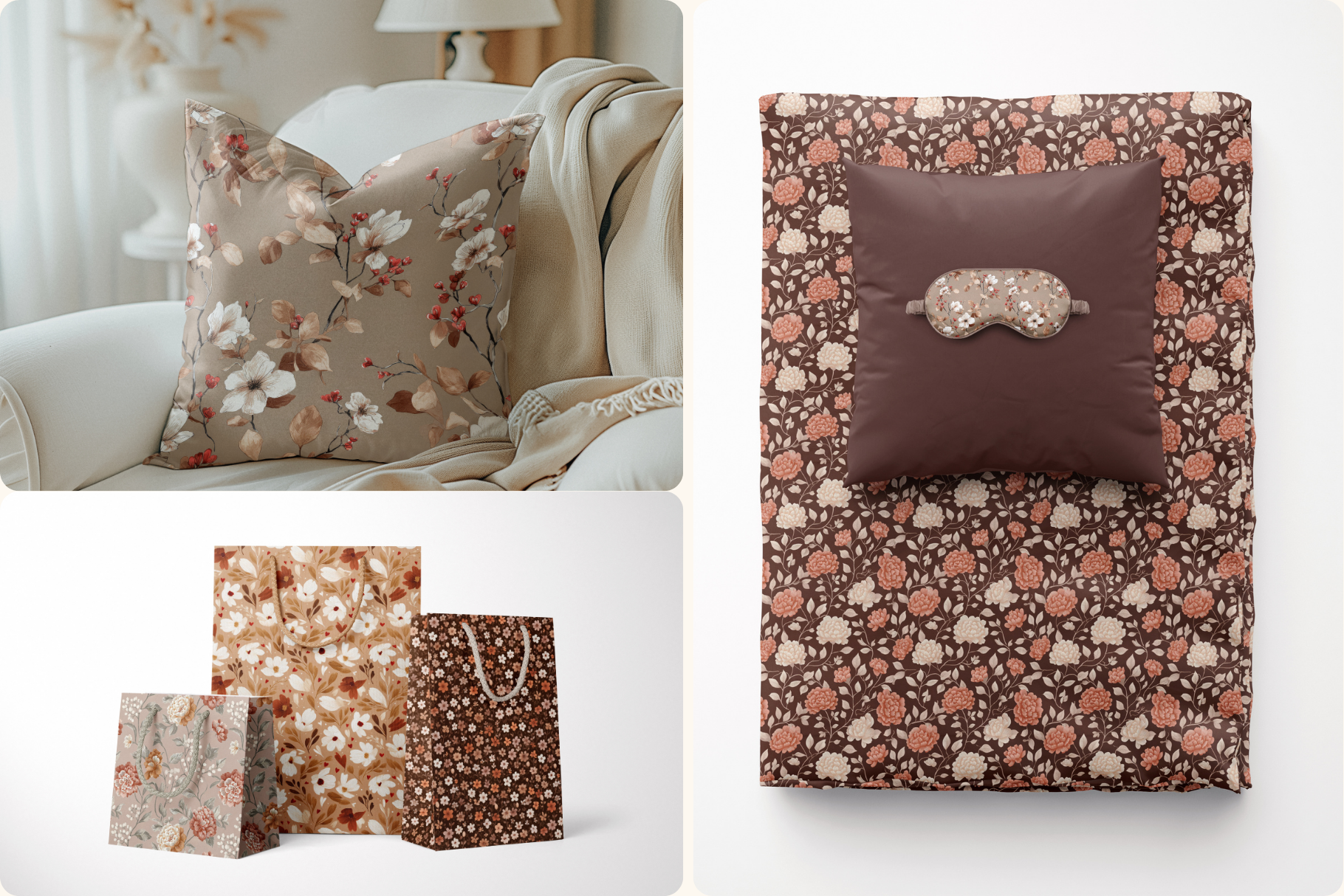 Ditsy Florals Mocha Mousse: A curated collection of 10 original ditsy florals mocha mousse seamless patterns. - 11