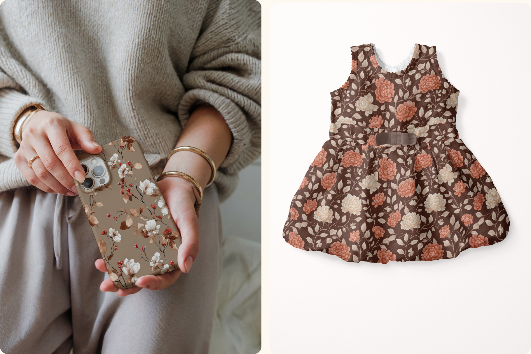 Ditsy Florals Mocha Mousse: A curated collection of 10 original ditsy florals mocha mousse seamless patterns. - 13