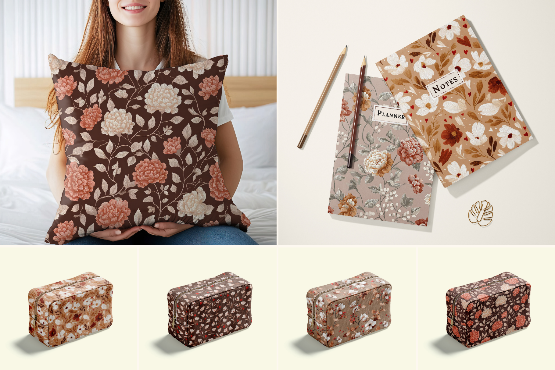 Ditsy Florals Mocha Mousse: A curated collection of 10 original ditsy florals mocha mousse seamless patterns. - 8
