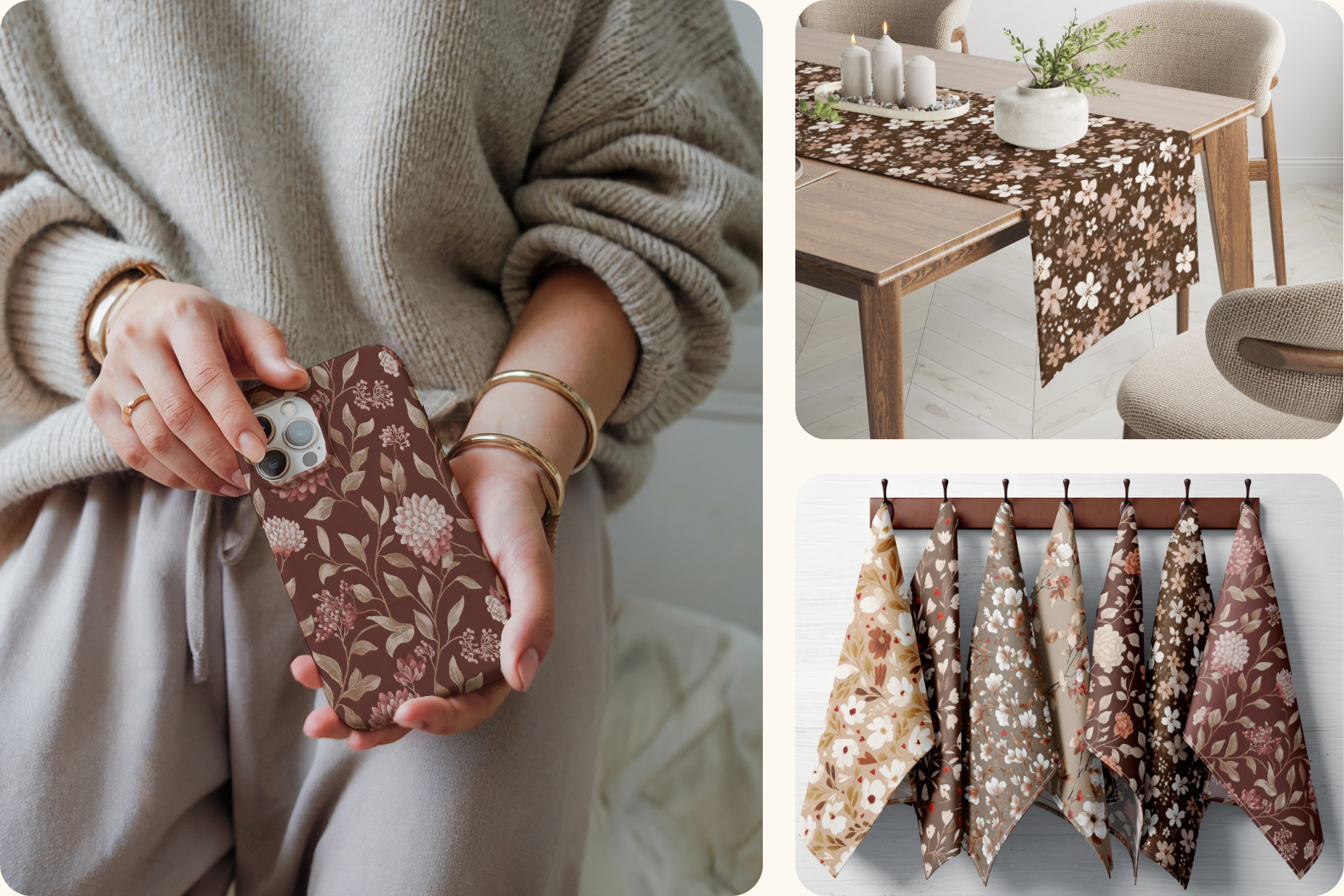 Ditsy Florals Mocha Mousse: A curated collection of 10 original ditsy florals mocha mousse seamless patterns. - 9