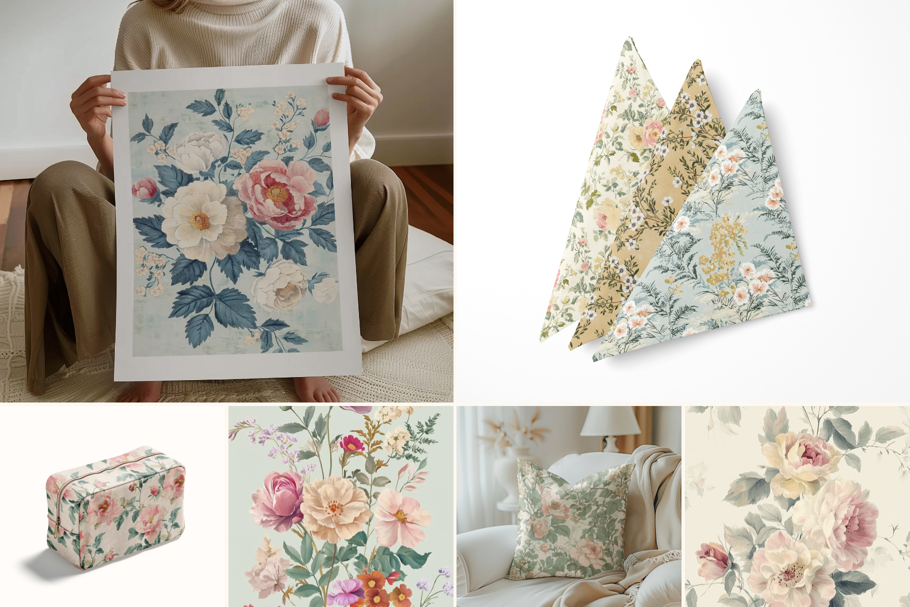 French Antique Patterns & Prints: A curated collection of 8 original french antique patterns & prints seamless patterns. - 11