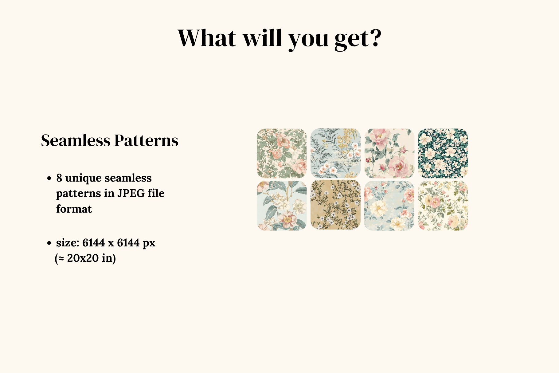 French Antique Patterns & Prints: A curated collection of 8 original french antique patterns & prints seamless patterns. - 2