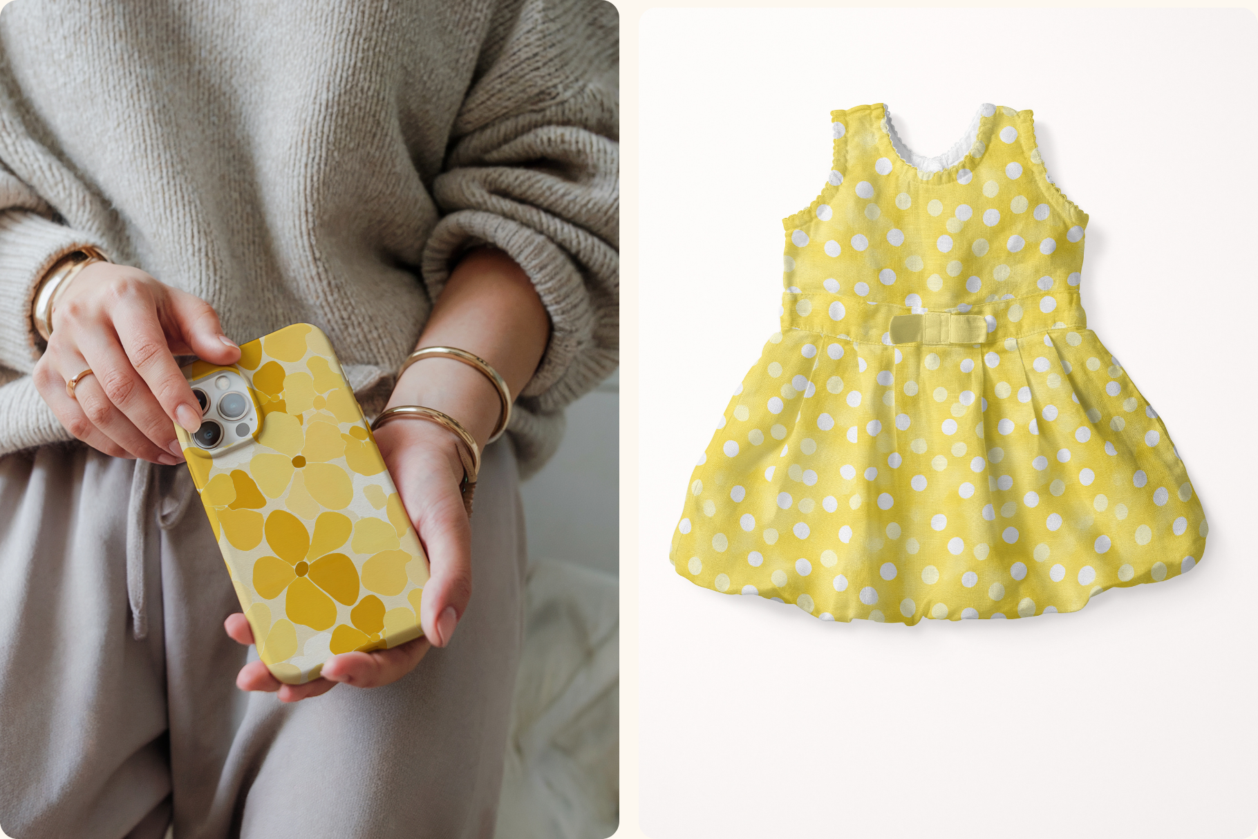 Butter Yellow Patterns: A curated collection of 30 original butter yellow patterns seamless patterns. - 10