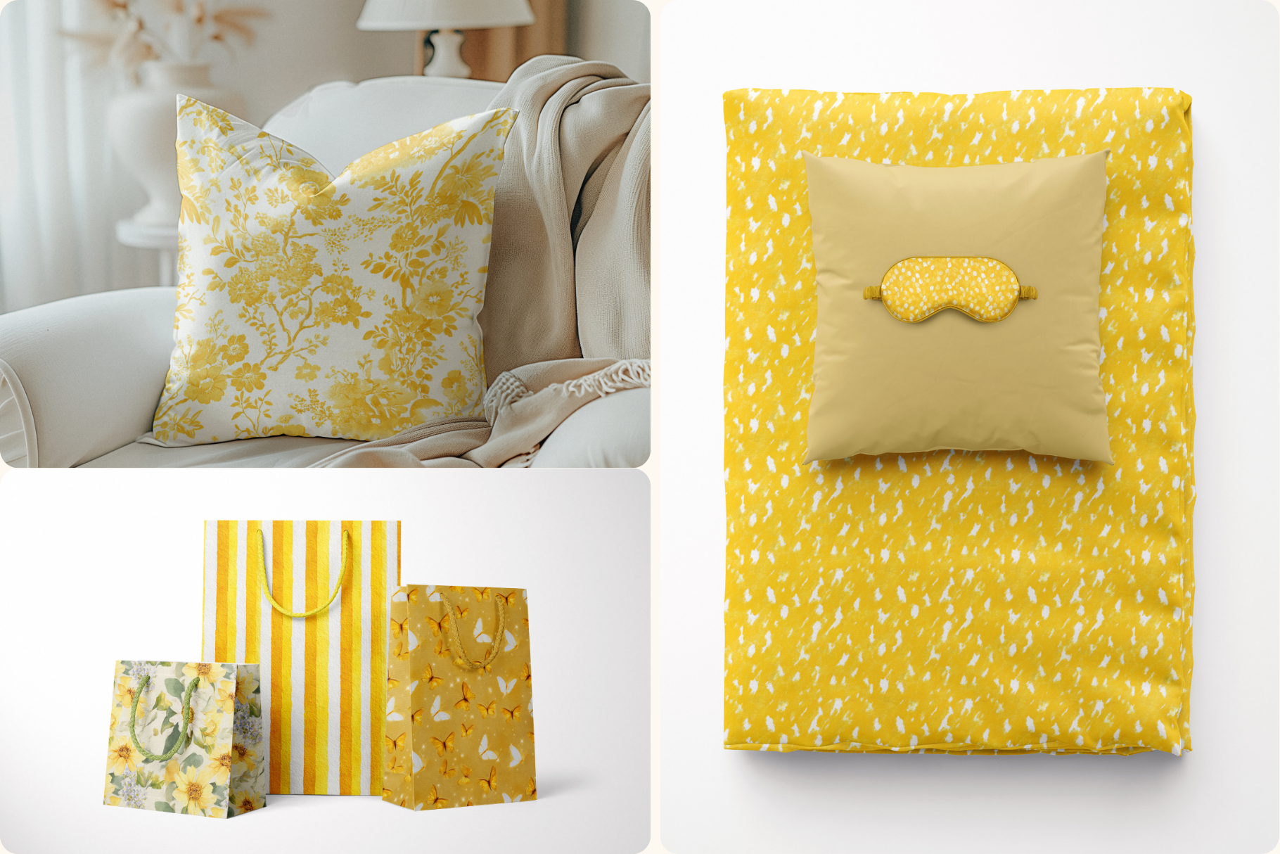 Butter Yellow Patterns: A curated collection of 30 original butter yellow patterns seamless patterns. - 12