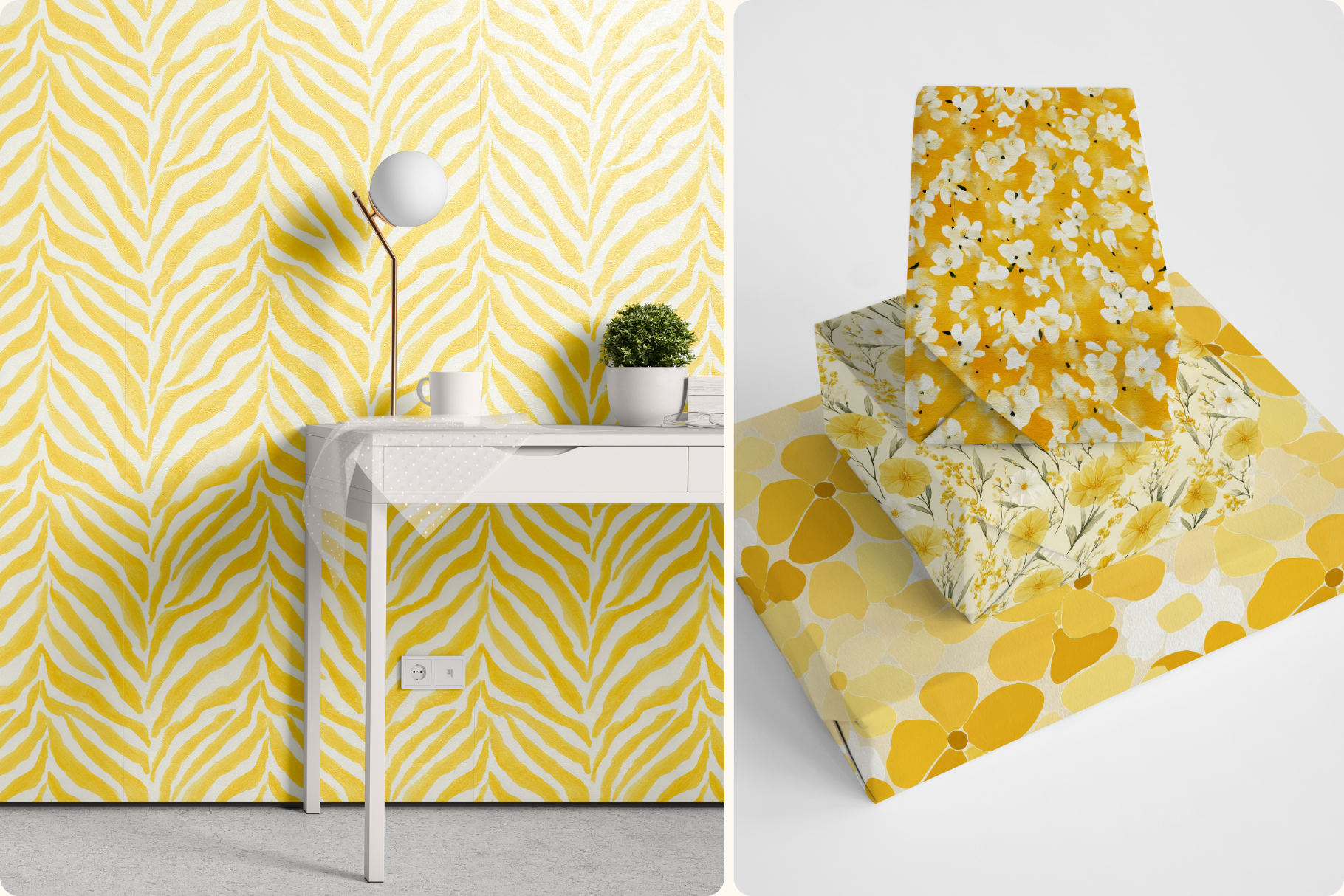Butter Yellow Patterns: A curated collection of 30 original butter yellow patterns seamless patterns. - 7