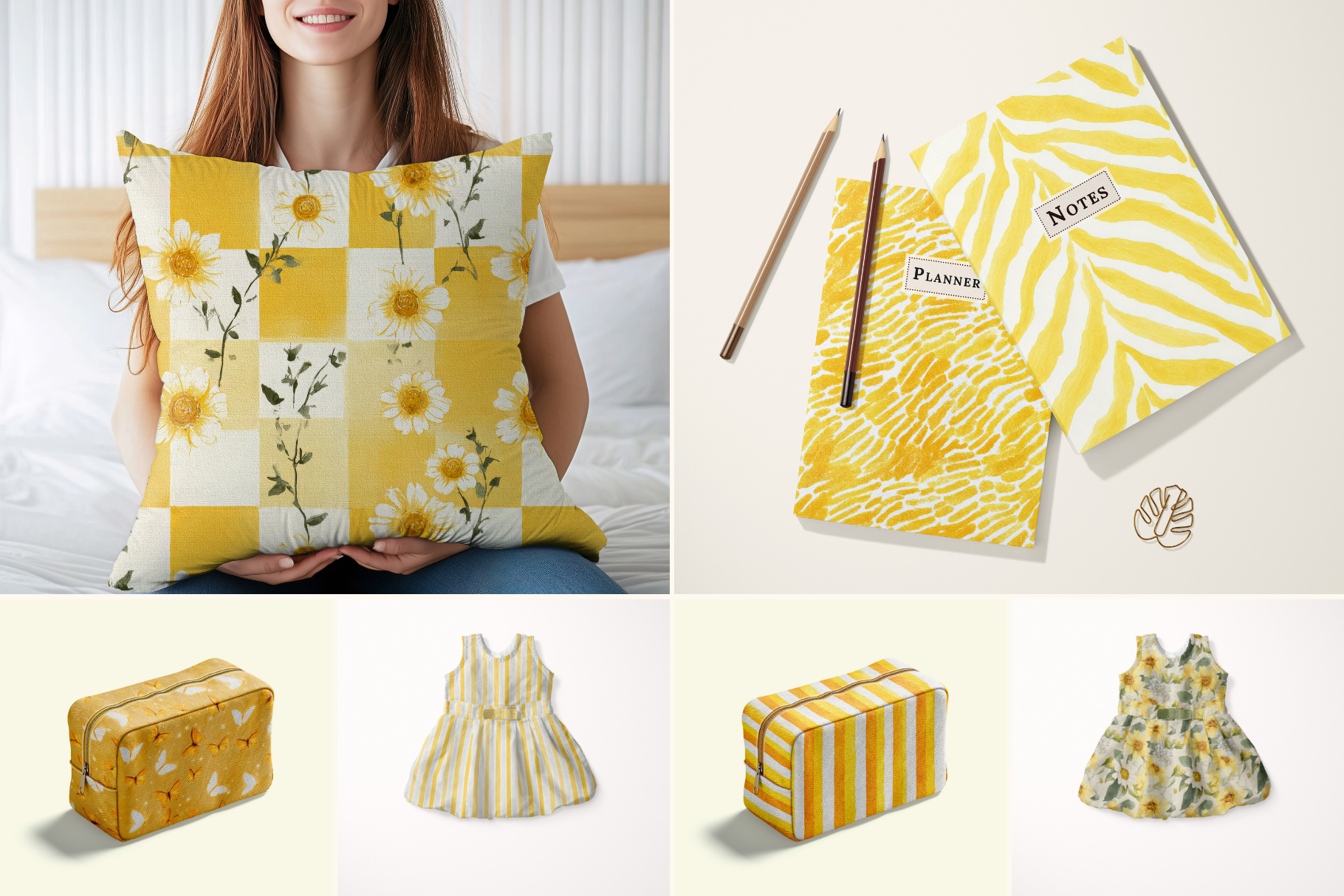 Butter Yellow Patterns: A curated collection of 30 original butter yellow patterns seamless patterns. - 8