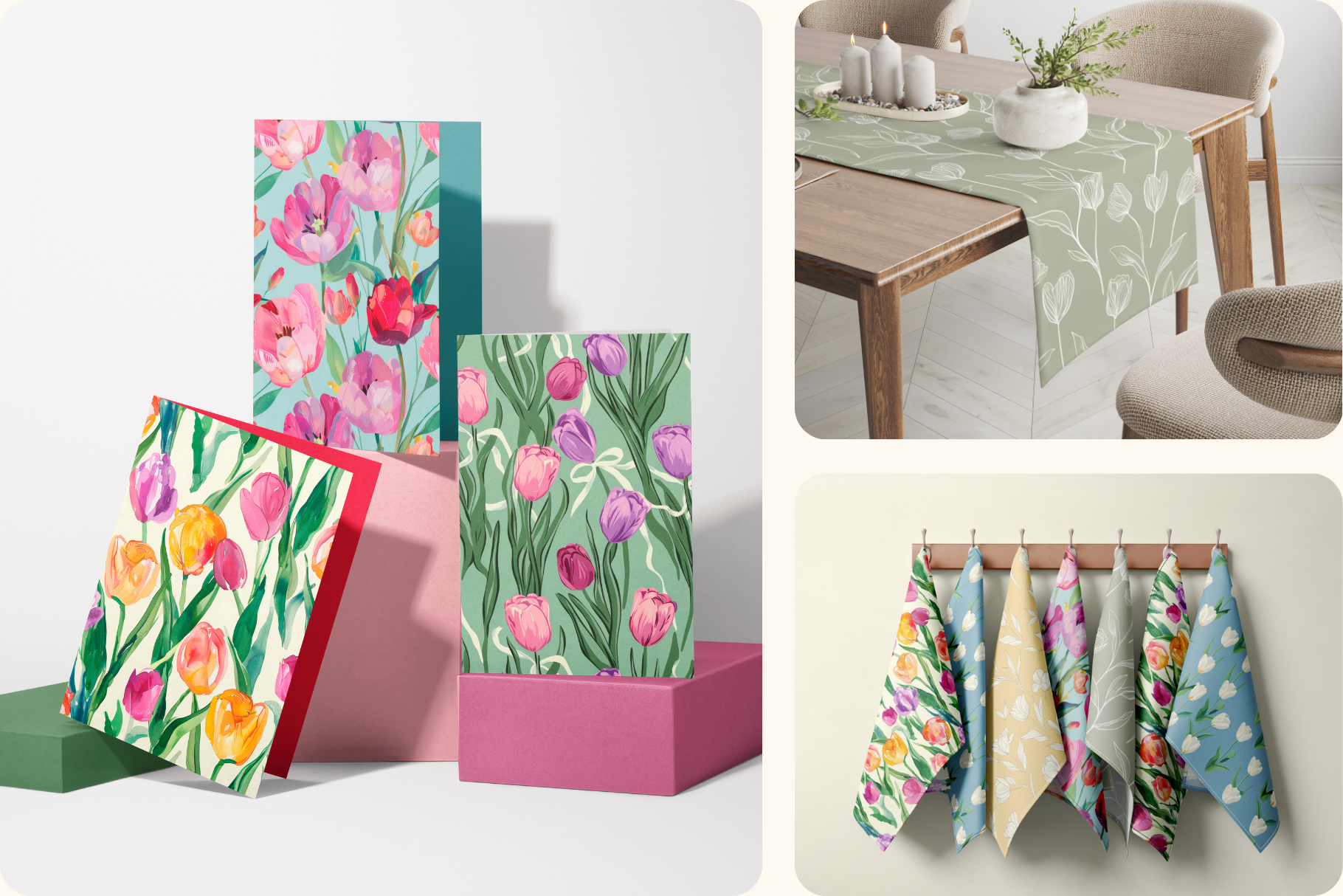 Tulips Set: A curated collection of 6 original tulips set seamless patterns. - 7