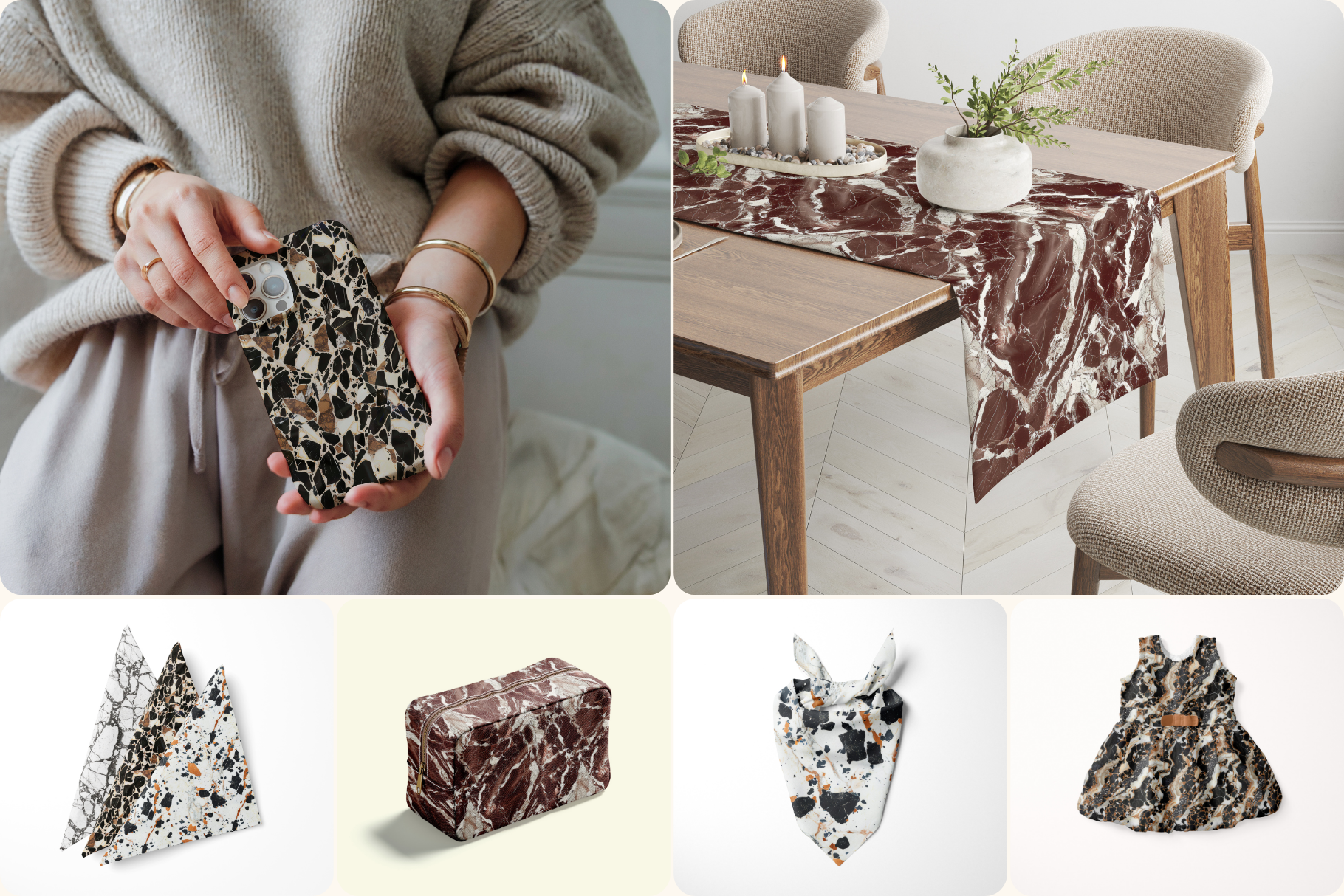 Marble Set: A curated collection of 8 original marble set seamless patterns. - 8