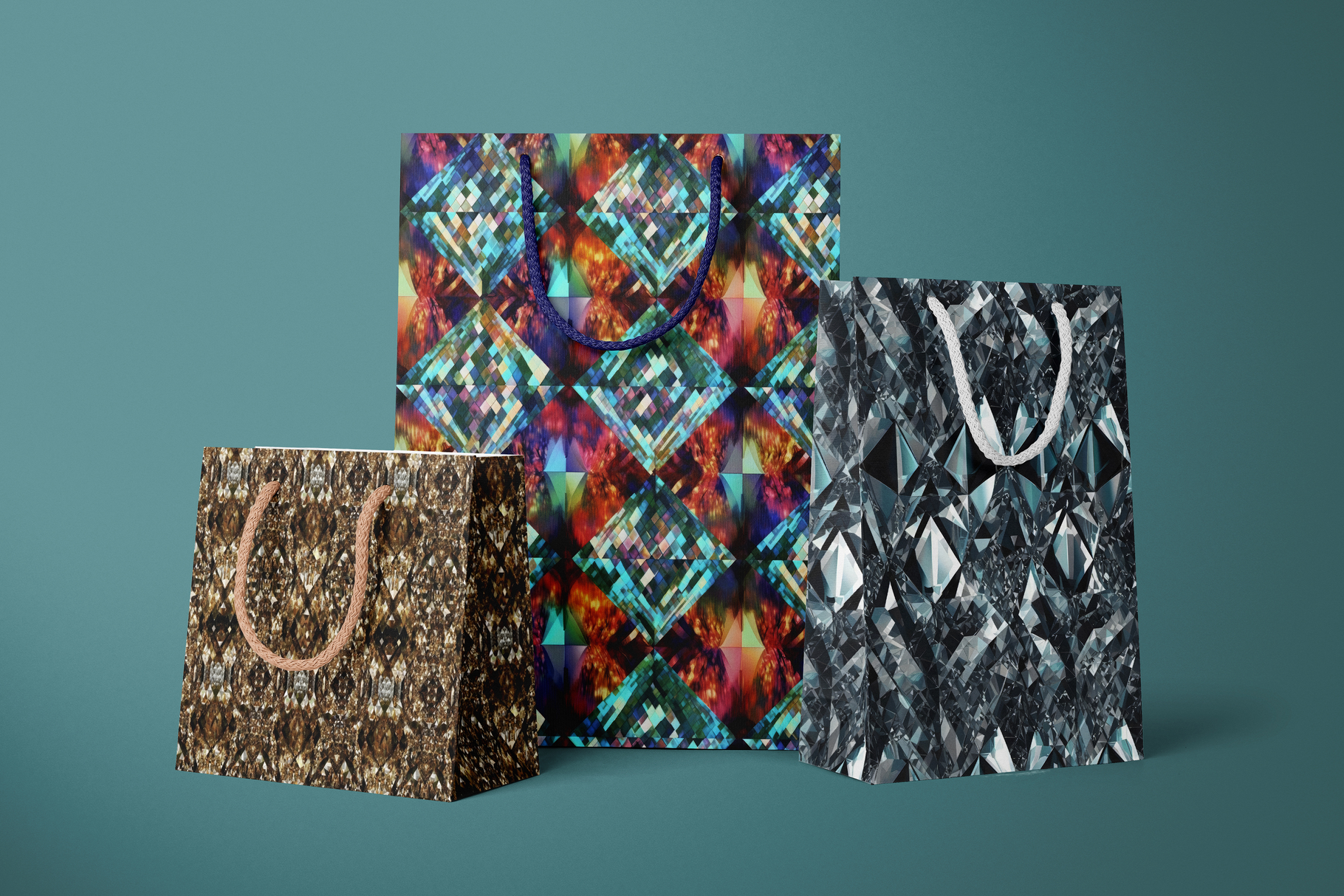 Diamonds Set: A curated collection of 12 original diamonds set seamless patterns. - 11