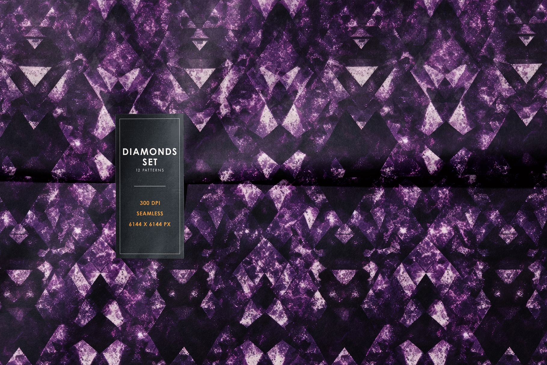 Diamonds Set: A curated collection of 12 original diamonds set seamless patterns. - 13