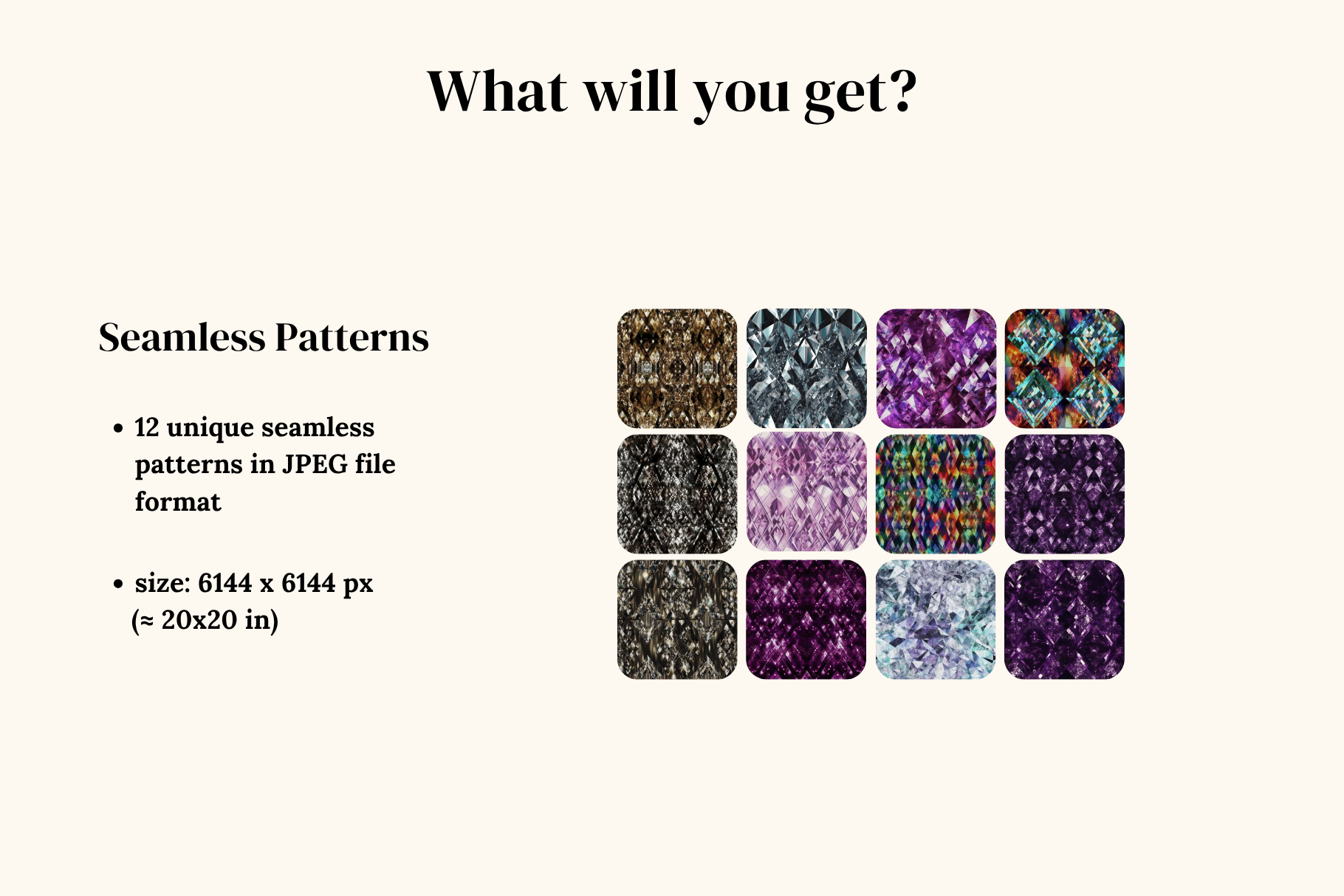 Diamonds Set: A curated collection of 12 original diamonds set seamless patterns. - 2