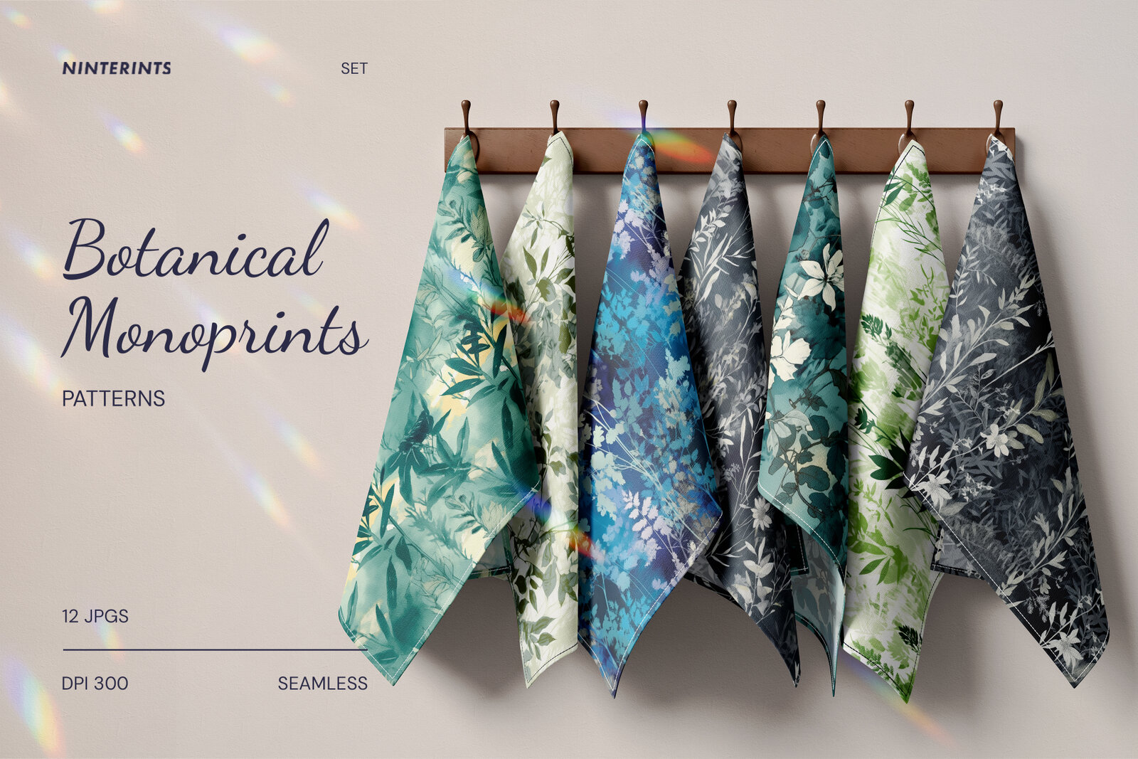 Botanical Monoprints - Blue & Green