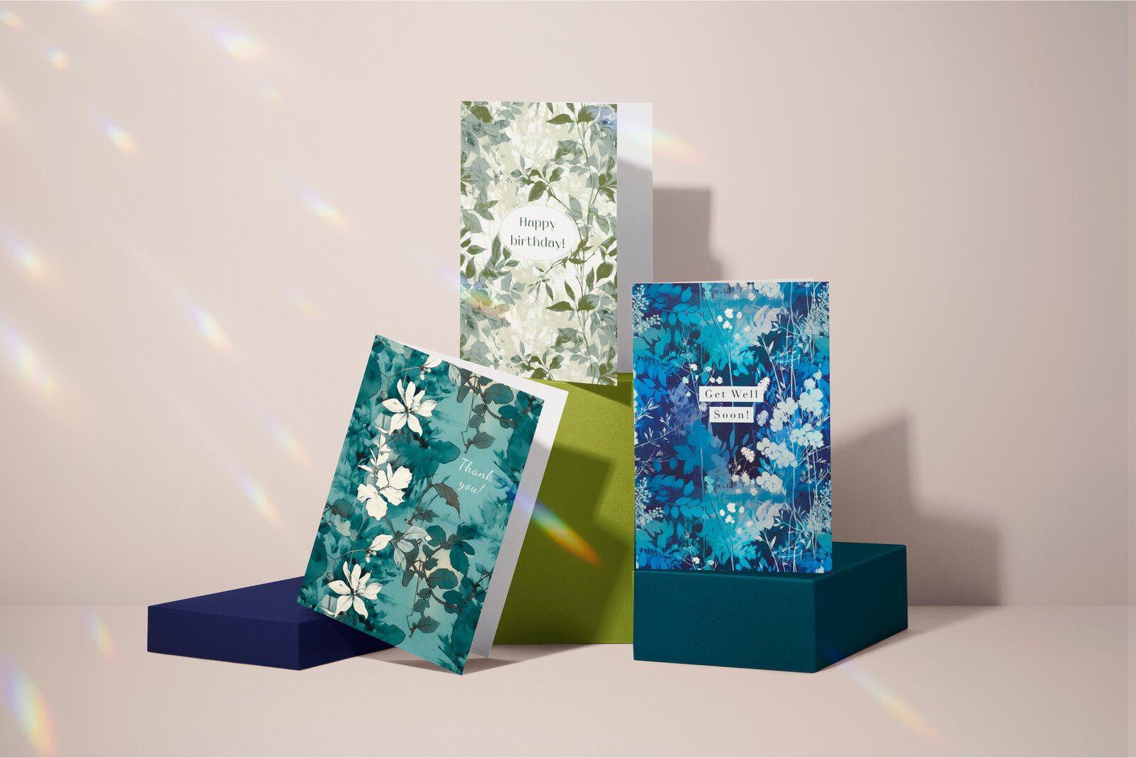 Botanical Monoprints - Blue & Green: A curated collection of 12 original botanical monoprints - blue & green seamless patterns. - 11