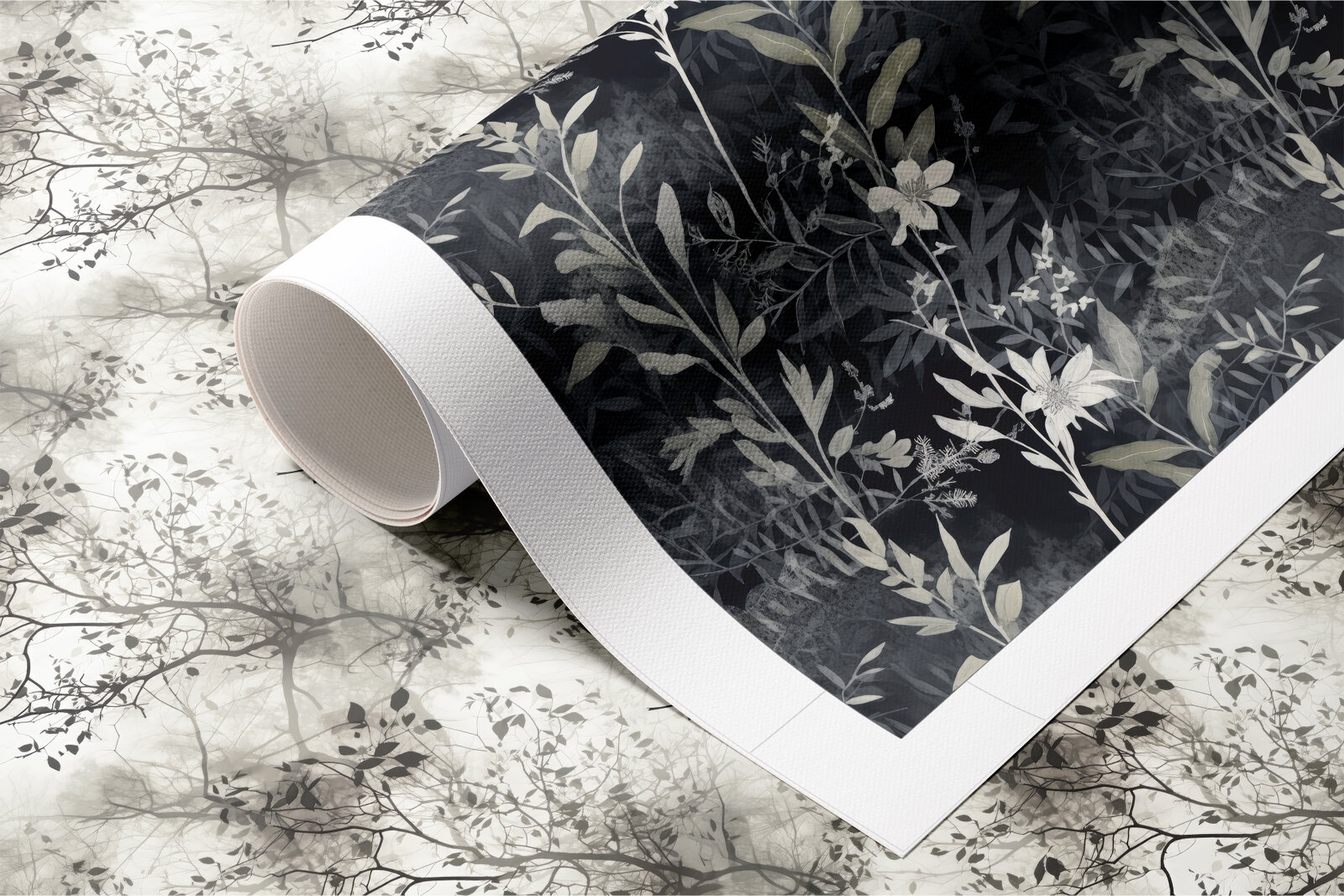 Botanical Monoprints - Blue & Green: A curated collection of 12 original botanical monoprints - blue & green seamless patterns. - 5