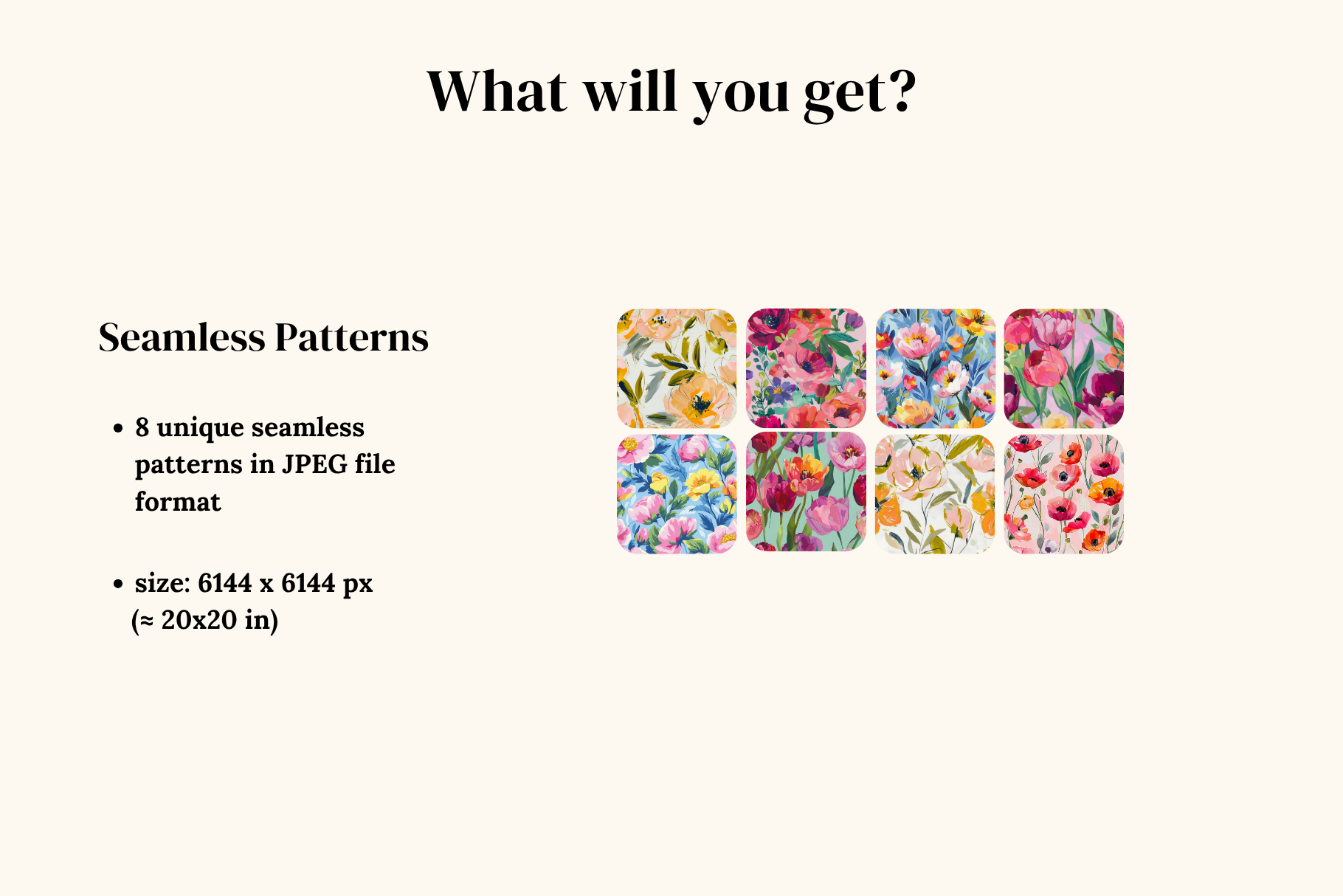 Spring Blooming Flowers: A curated collection of 8 original spring blooming flowers seamless patterns. - 2