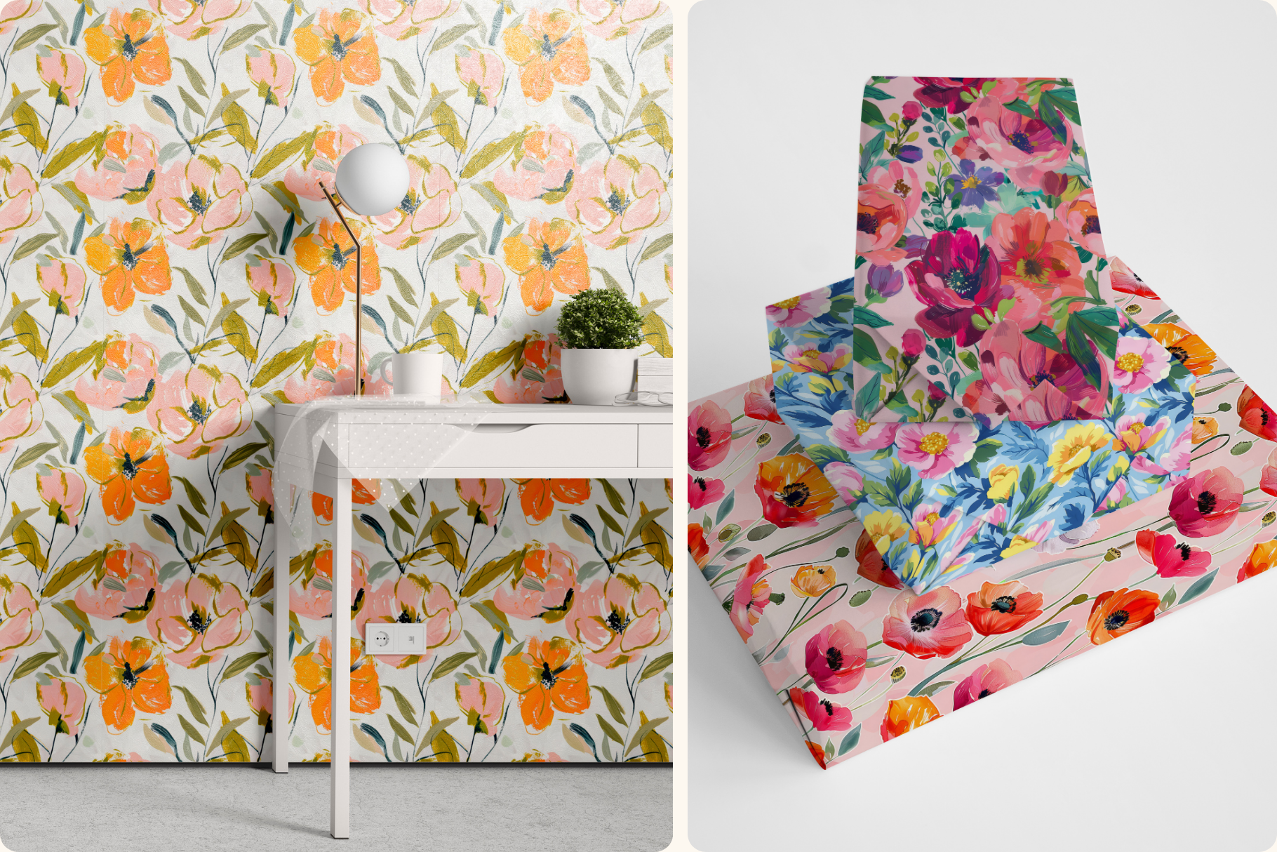 Spring Blooming Flowers: A curated collection of 8 original spring blooming flowers seamless patterns. - 8