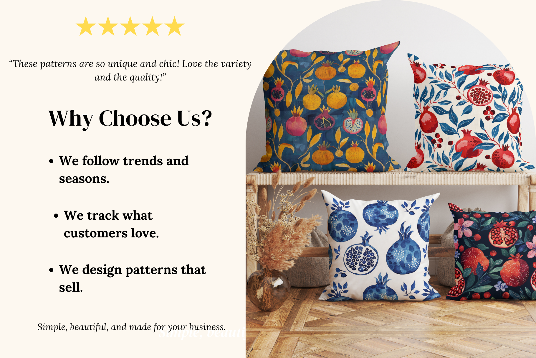 Blue Pomegranates Set: A curated collection of 8 original blue pomegranates set seamless patterns. - 3