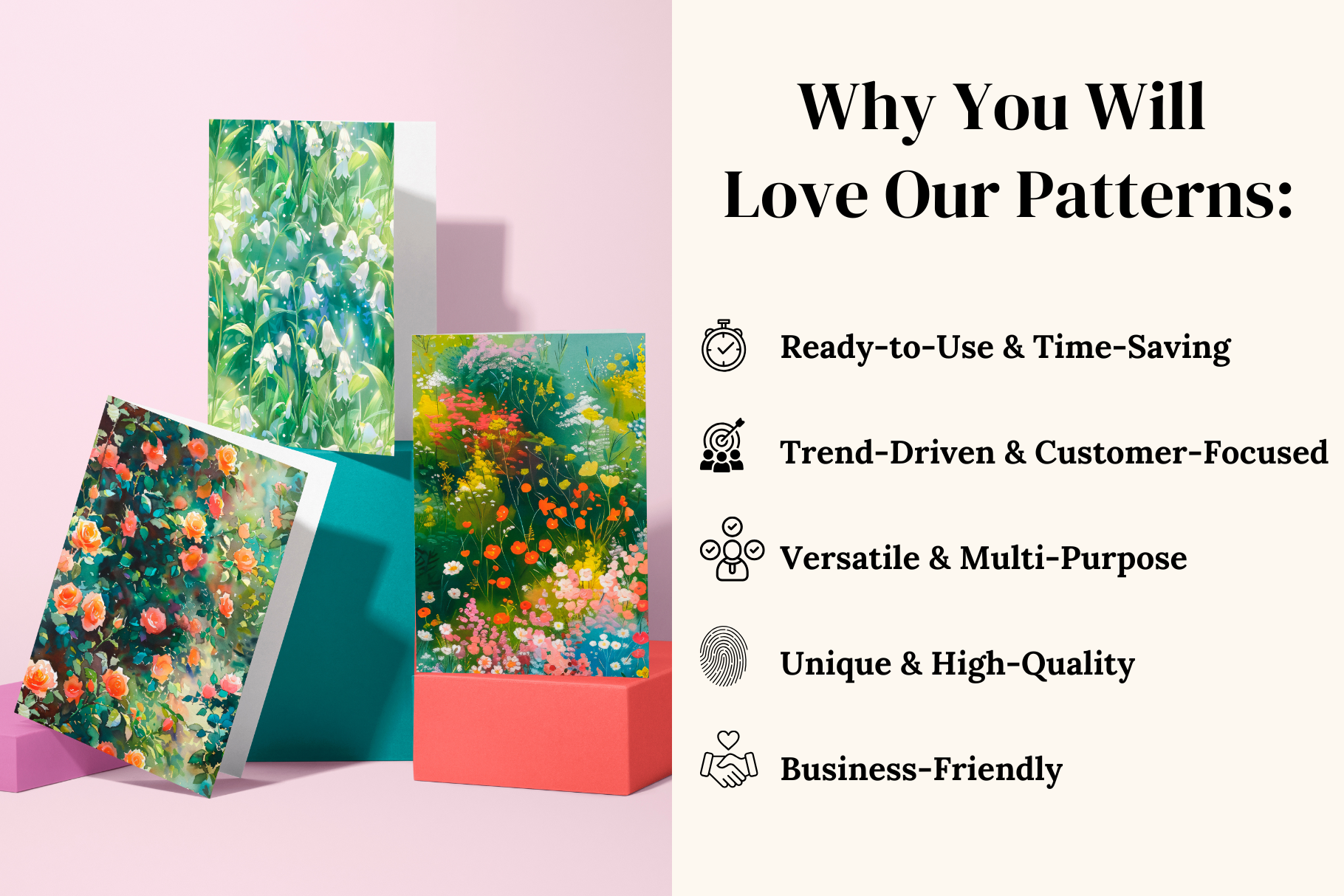 Dreamy Garden Set: A curated collection of 14 original dreamy garden set seamless patterns. - 4