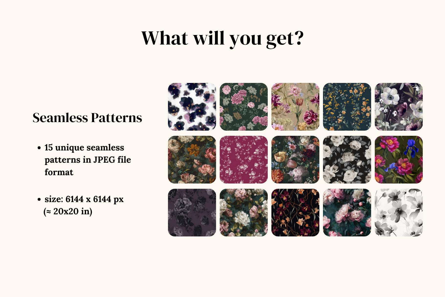 Dark Romance: A curated collection of 15 original dark romance seamless patterns. - 2