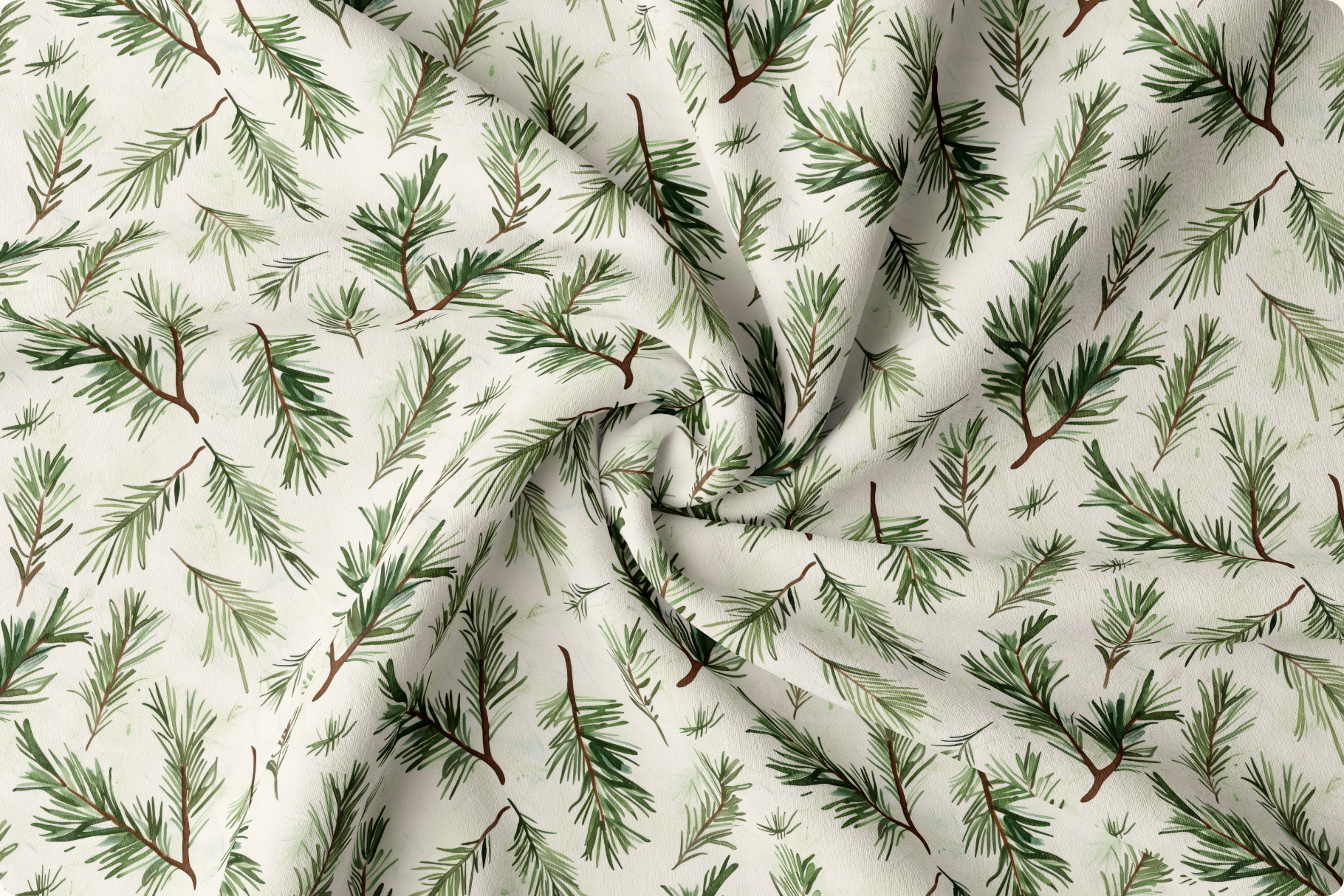 Elegant Christmas Set: A collection of 13 original Christmas seamless patterns, from soft winter forests and pine sprigs to a retro red car print and delicate gold trees. - image 6