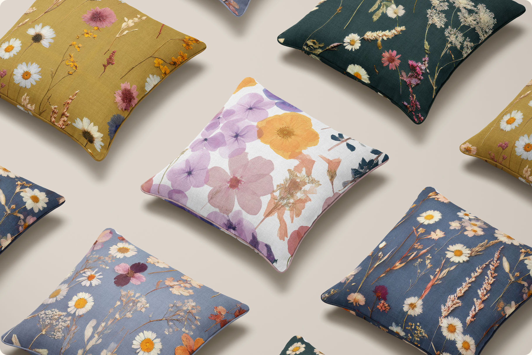 Twilight Herbarium Pressed Florals: A curated collection of 20 original twilight herbarium pressed florals seamless patterns. - image 9