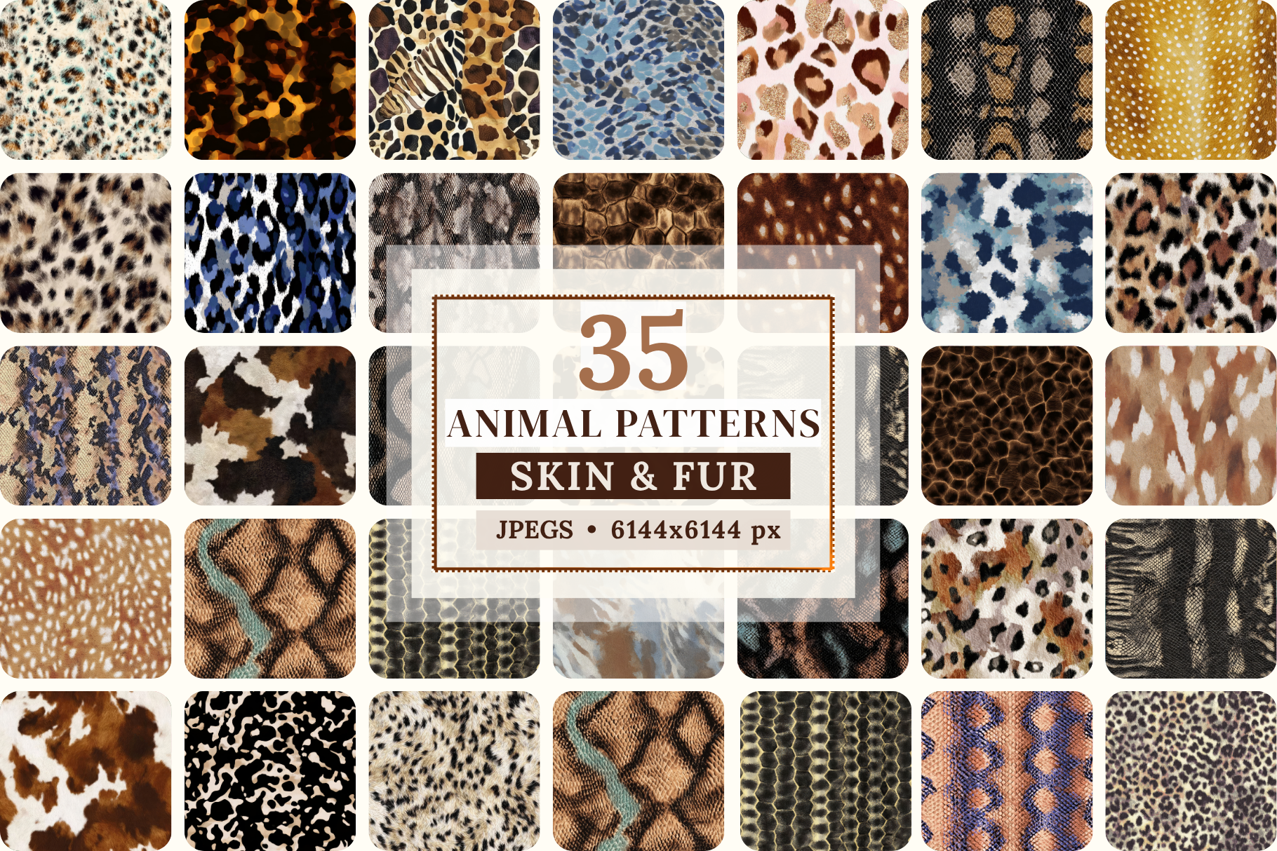 Animal Abstract Patterns - part 2: A curated collection of 35 original animal abstract patterns - part 2 seamless patterns. - image 1