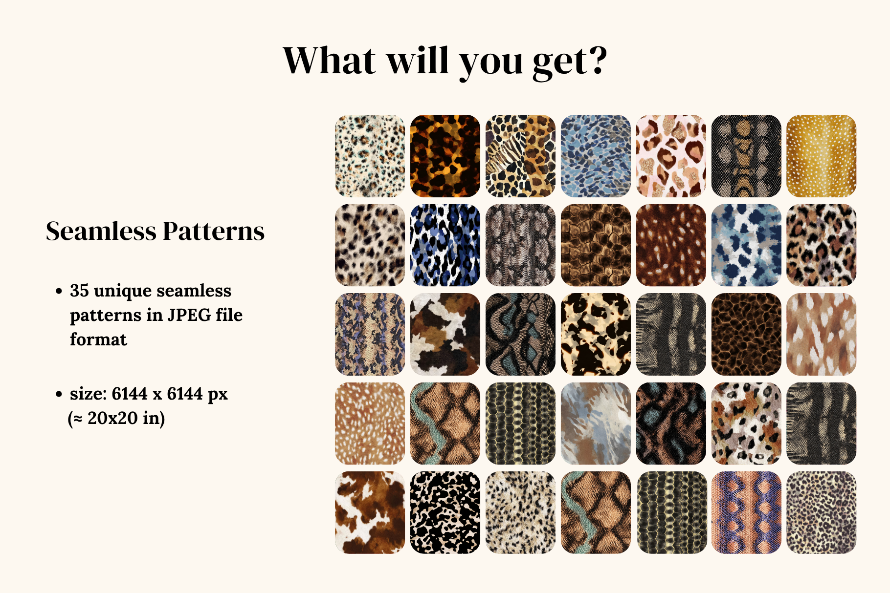 Animal Abstract Patterns - part 2: A curated collection of 35 original animal abstract patterns - part 2 seamless patterns. - image 2
